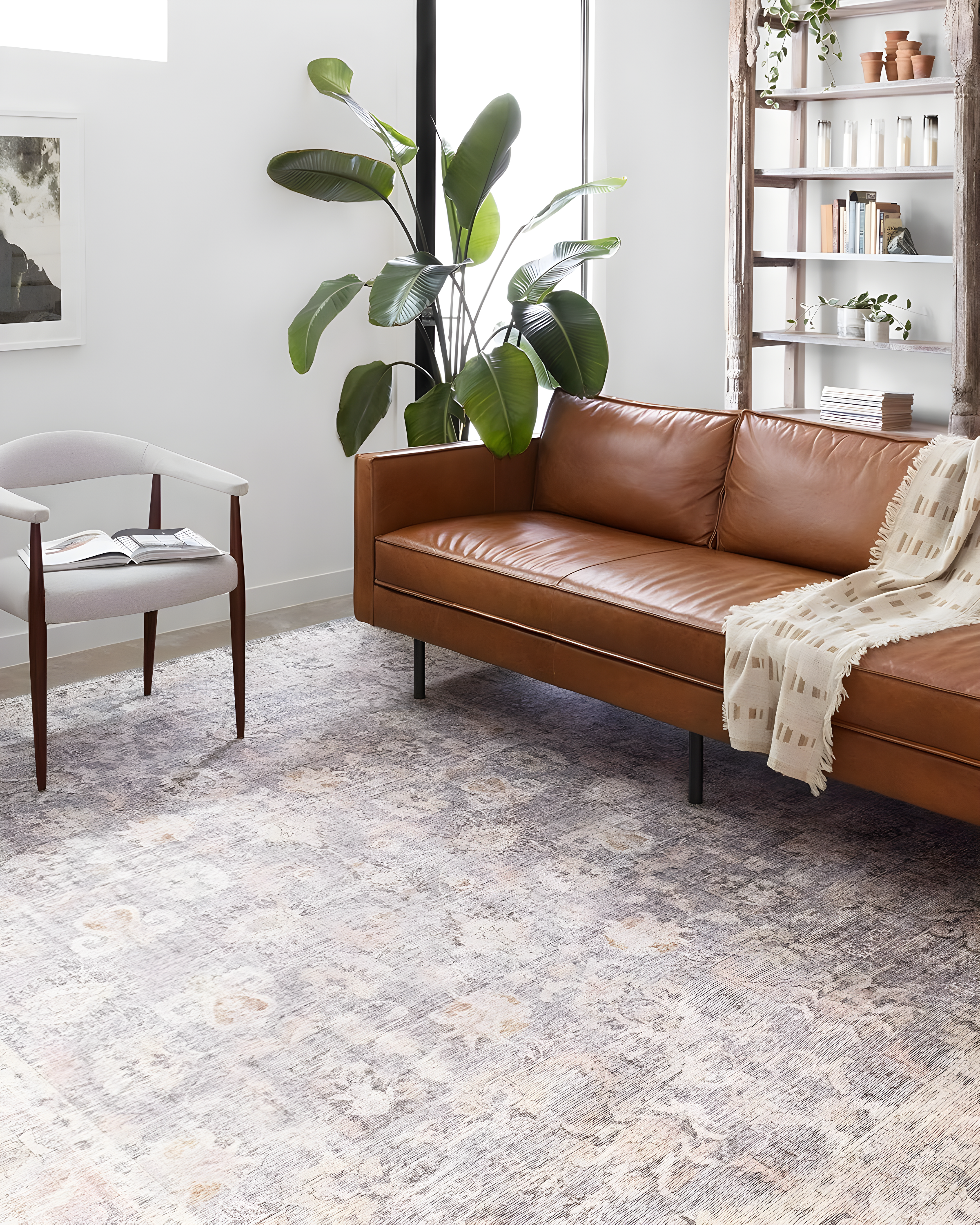 Roze Rug - Grey and Apricot / 3'6" x 5'6"