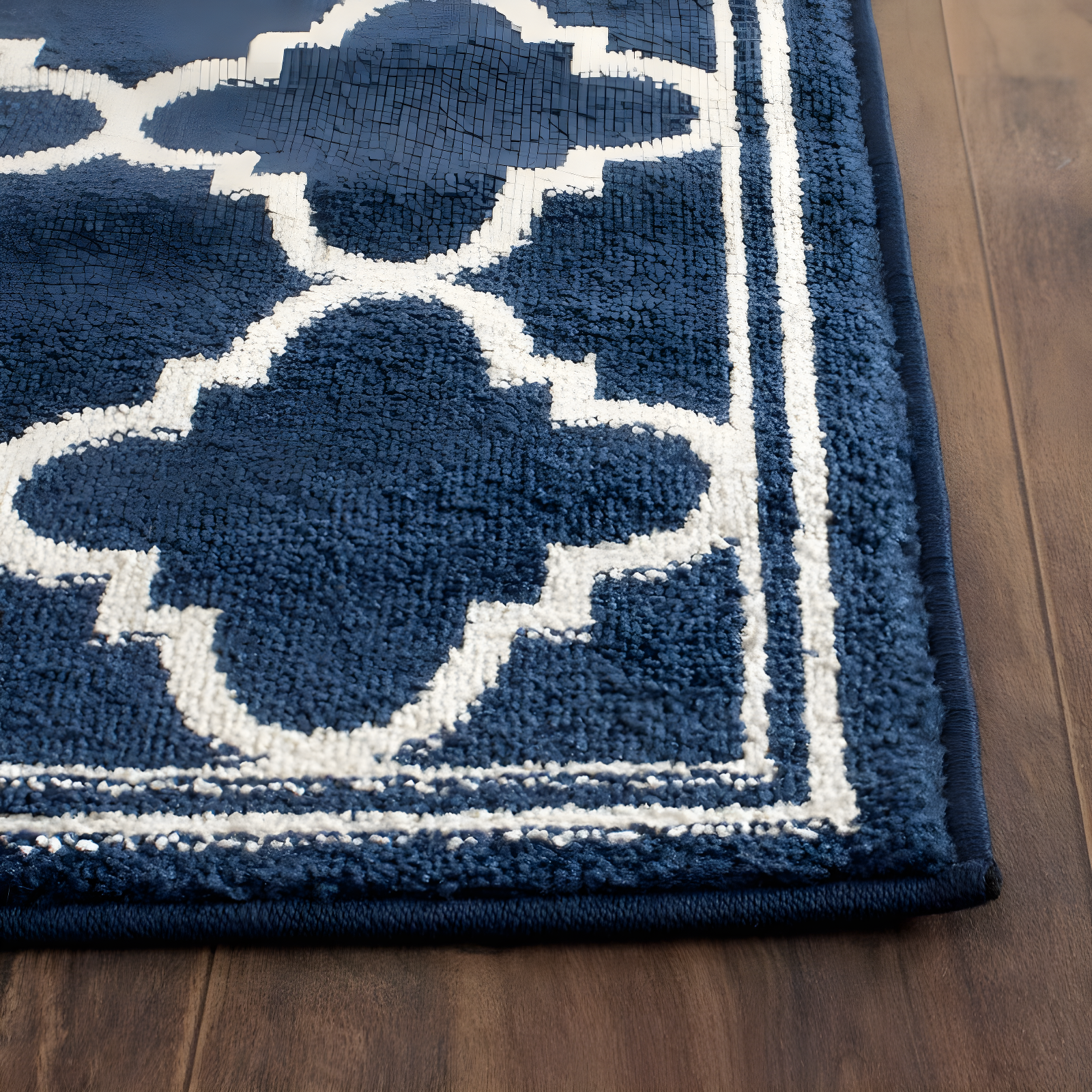 Amherst AMT422 Power Loomed Indoor Runner Rug - Navy/Beige - 2'3"x7' - Safavieh