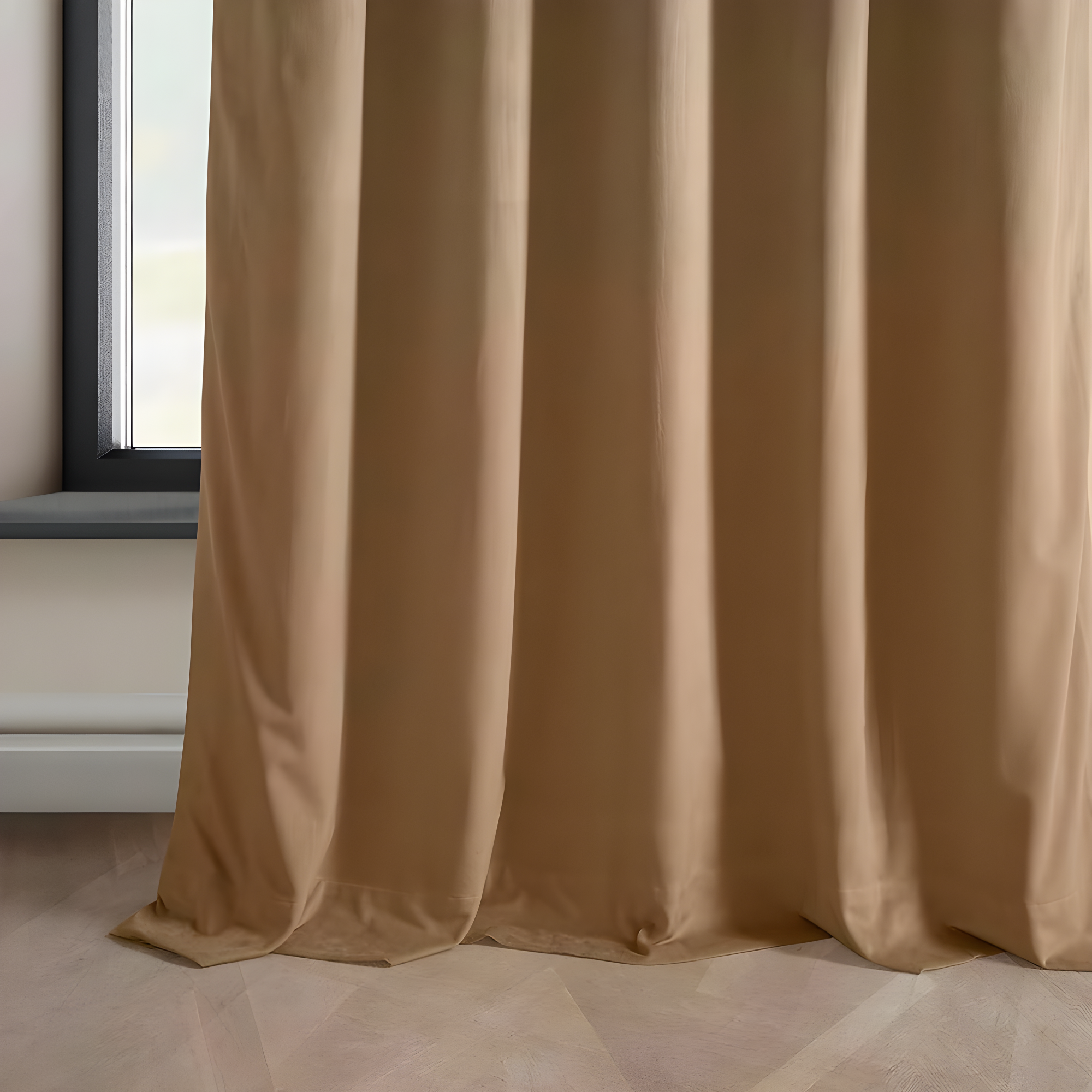 HPD Half Price Drapes Spiced Rum Heritage Plush Velvet Room Darkening Curtains for Bedroom & Living Room Curtains (1 Panel), Window Curtains 108 inches long, Rod Pocket Curtains & Drapes, 50W X 108L