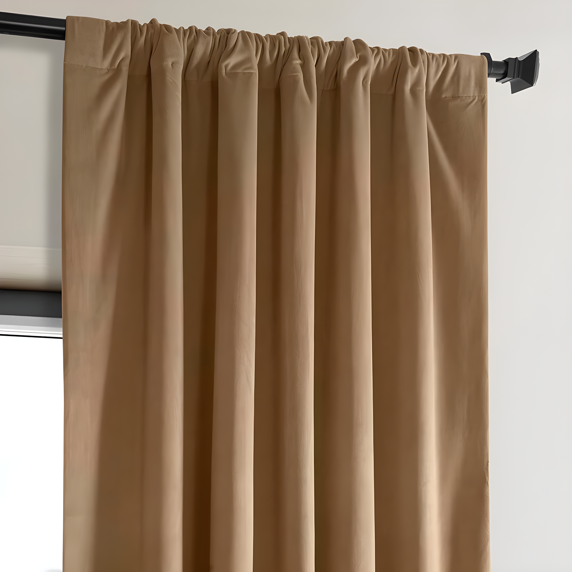 HPD Half Price Drapes Spiced Rum Heritage Plush Velvet Room Darkening Curtains for Bedroom & Living Room Curtains (1 Panel), Window Curtains 108 inches long, Rod Pocket Curtains & Drapes, 50W X 108L