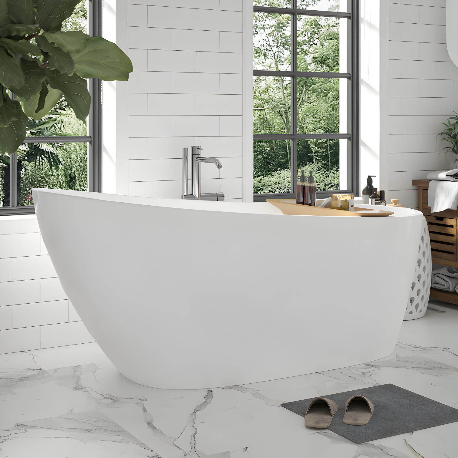 Cora 67" x 32" Freestanding Acrylic Bathtub