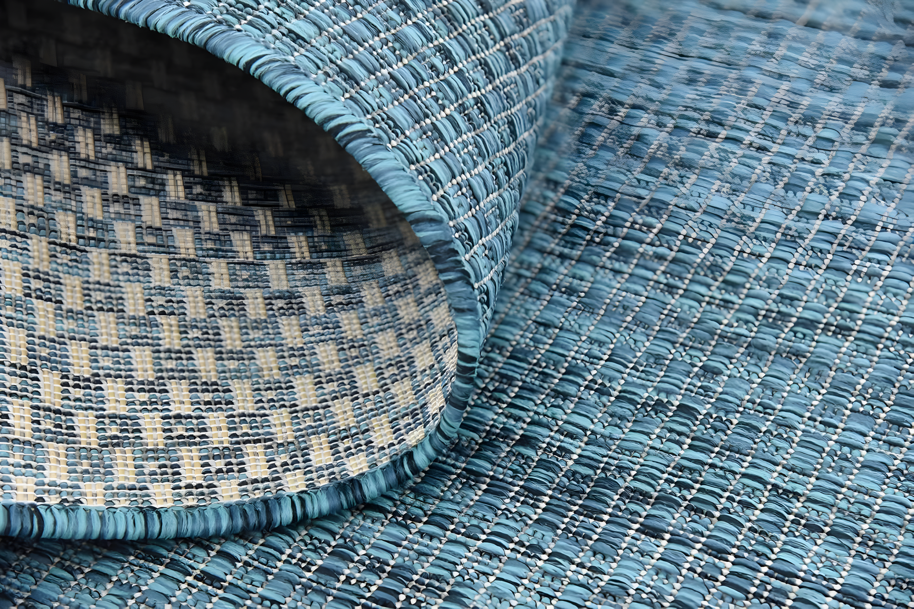 Unique Loom 8' 0 x 11' 4 Rectangle Indoor/Outdoor Solid Teal Area Rug