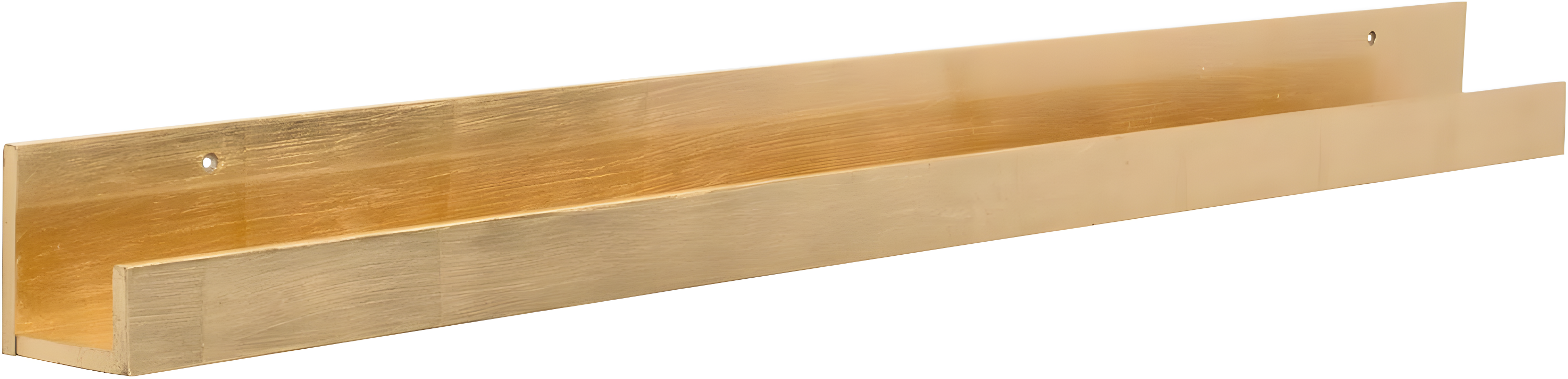 Kate & Laurel All Things Decorative Wall Shelf Gold Decor: Modern Floating Ledge for Photos & Art Display, 42" Long