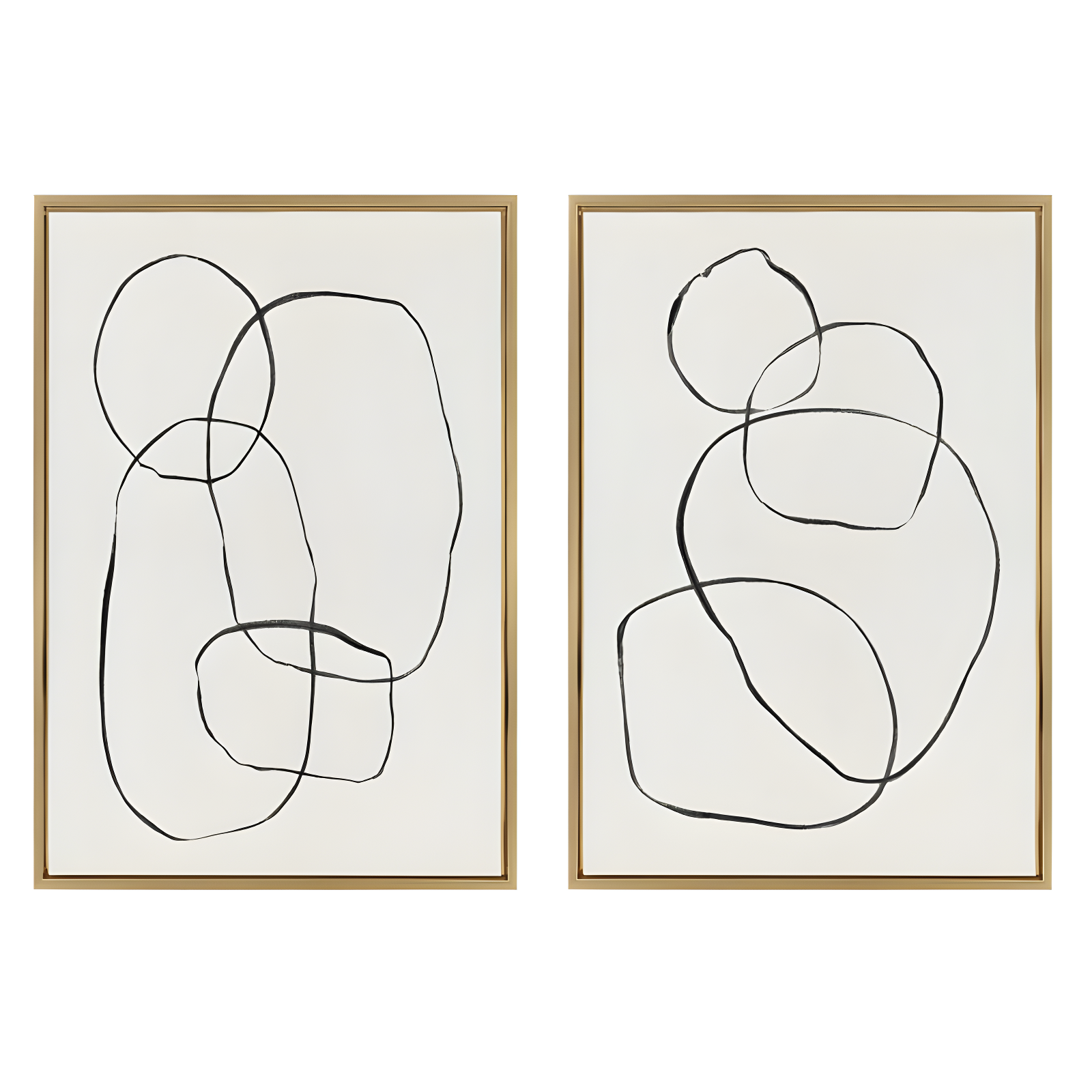 Kate and Laurel " 871 Modern Circles Flinen (left) & 869 Going In Circles Flinen (right) " by Teju Reval 2 - Pieces