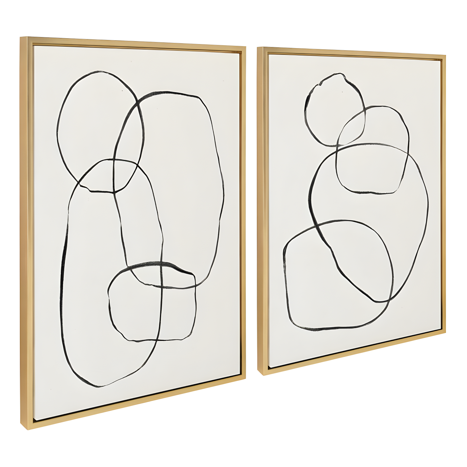 Kate and Laurel " 871 Modern Circles Flinen (left) & 869 Going In Circles Flinen (right) " by Teju Reval 2 - Pieces