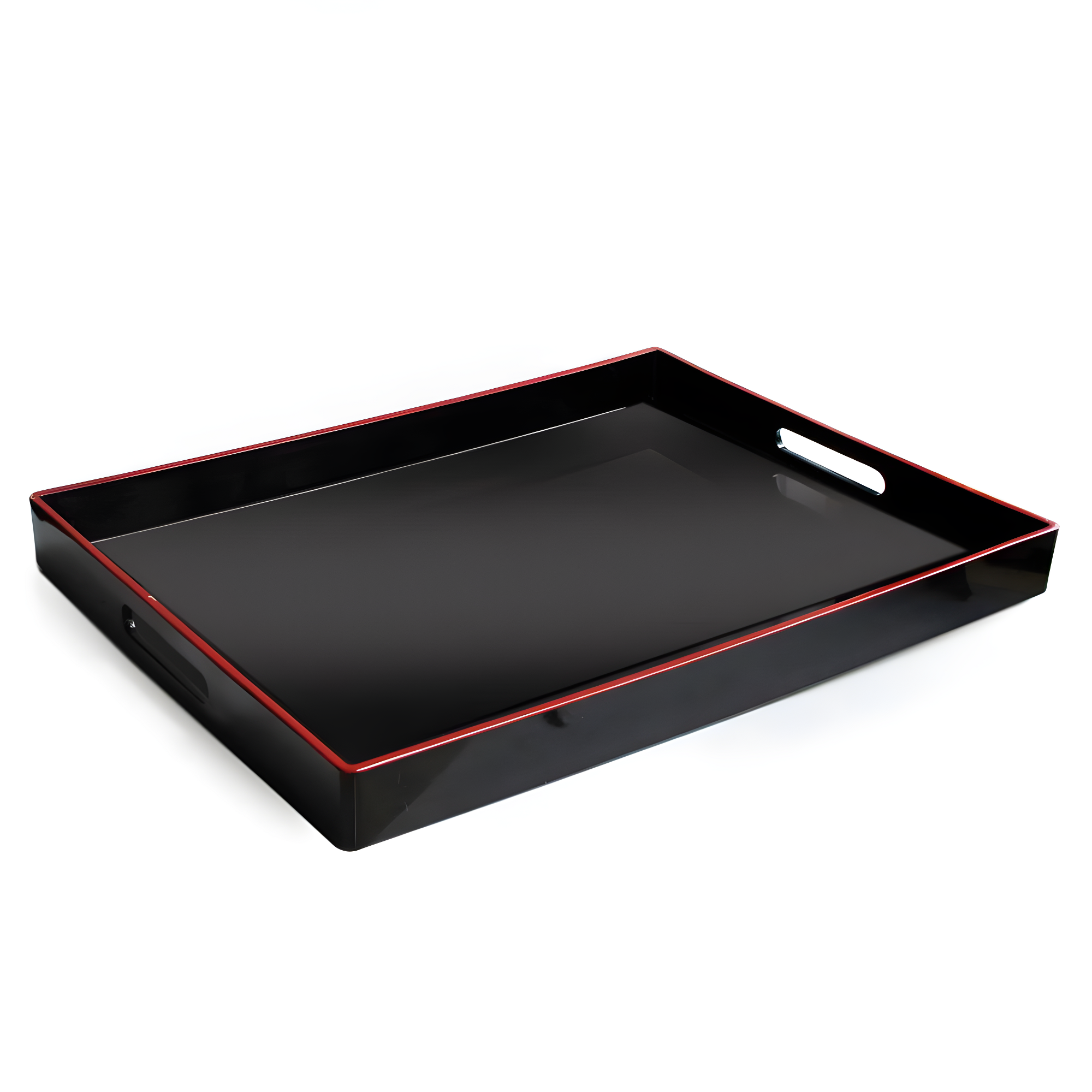BLACK RECTANGULAR TRAY  W/ HANDLES AMZ