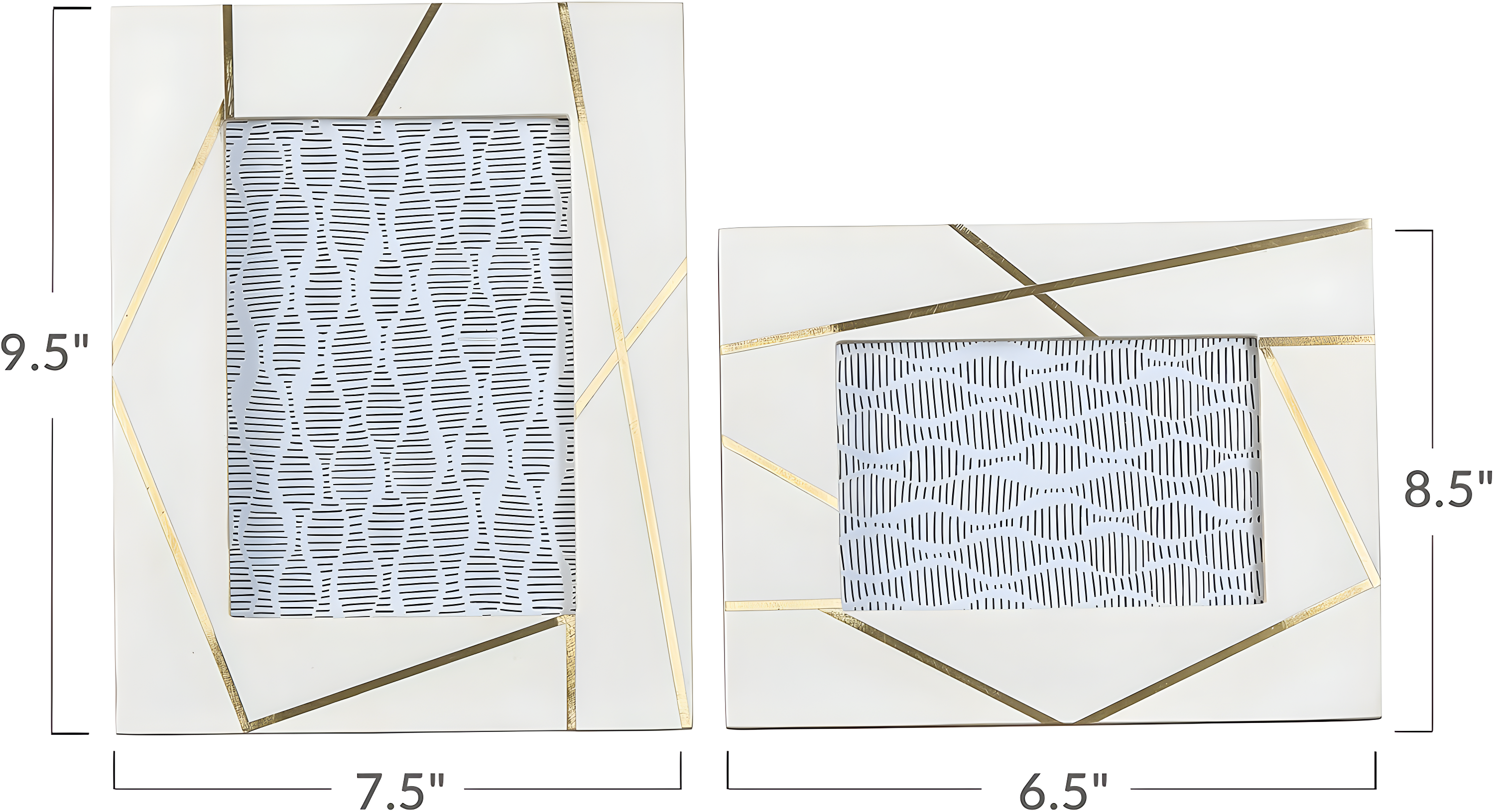 Creative Co-Op Resin Photo Frames, Set of 2 (4x6” and 5x7”)