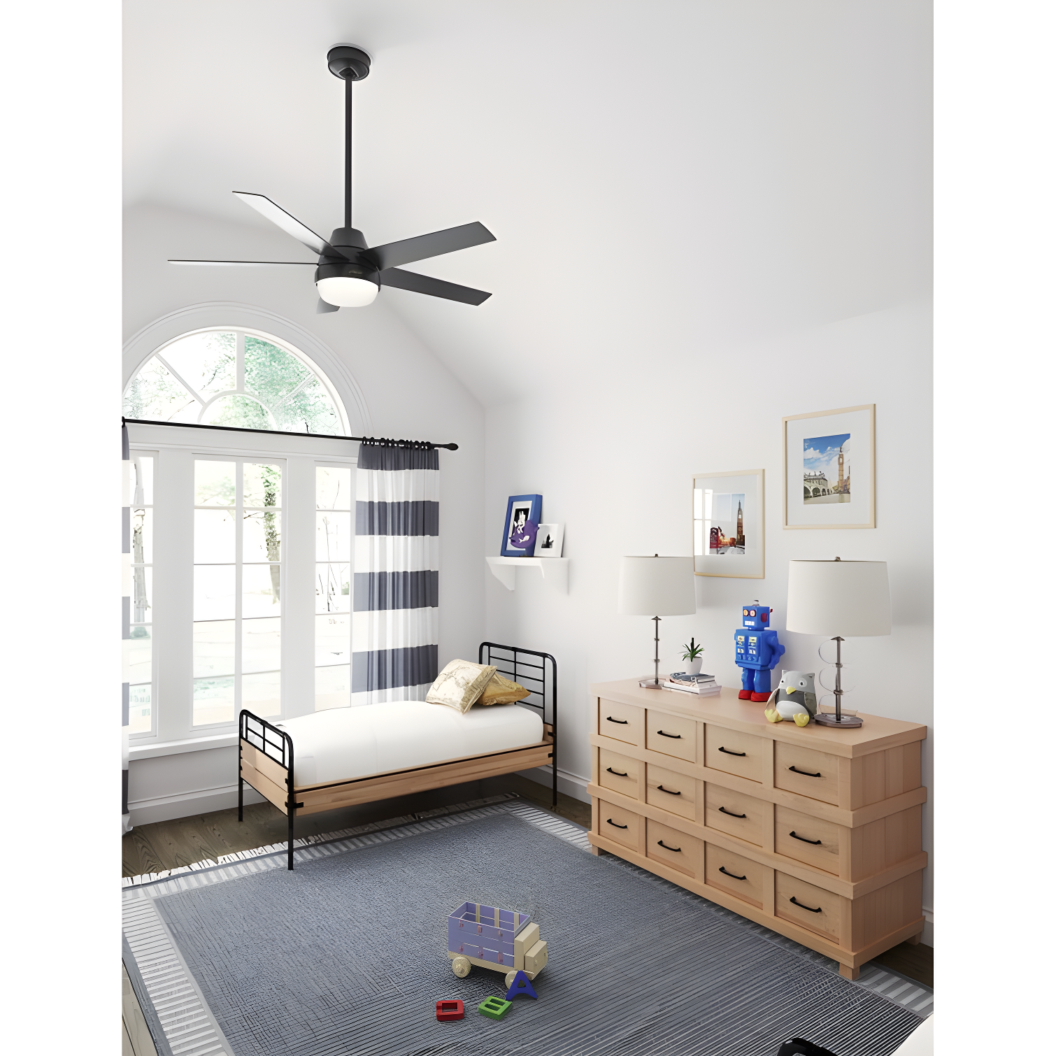 52" Aerodyne 5 - Blade Smart Standard Ceiling Fan with Lights and Remote