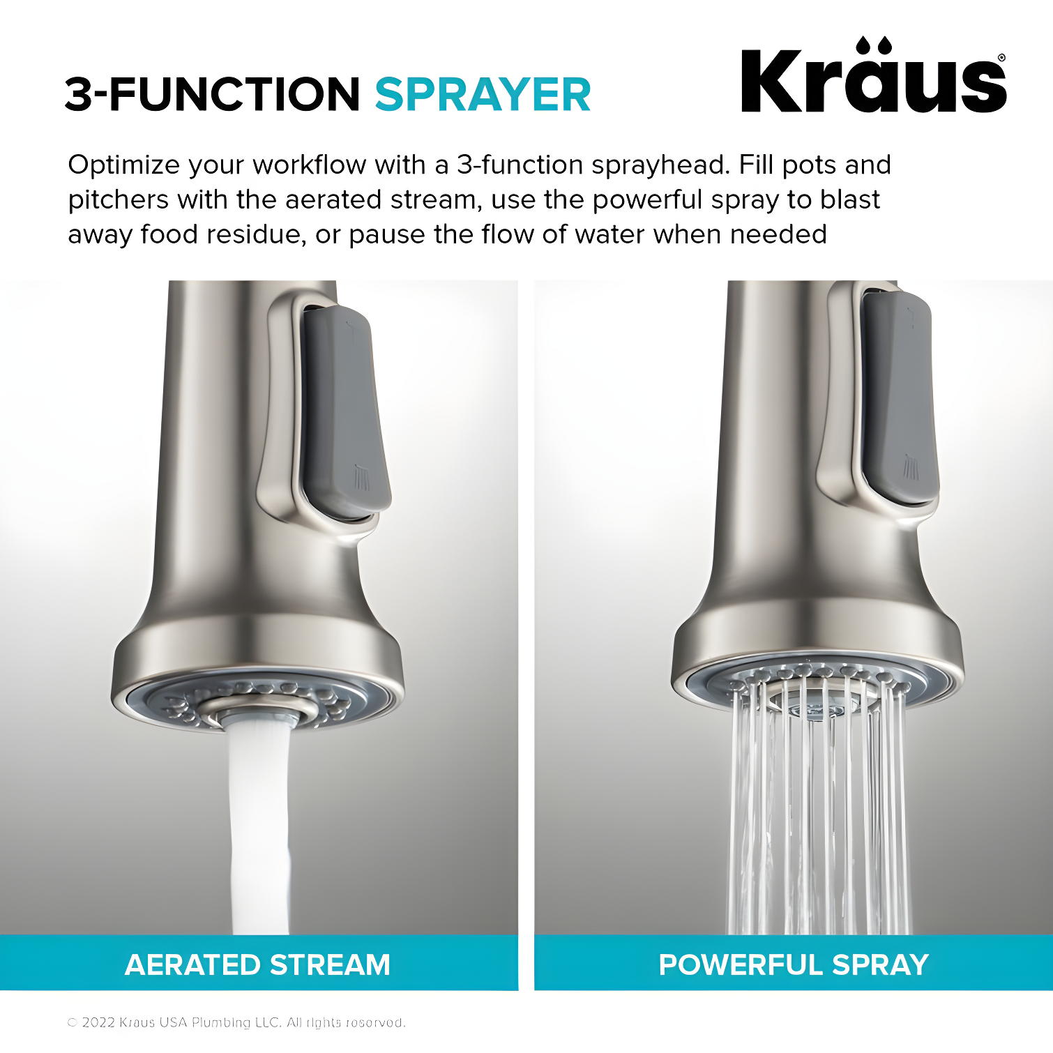 KRAUS Britt Touchless Sensor Commercial Single Handle Pull Down Kitchen Faucet