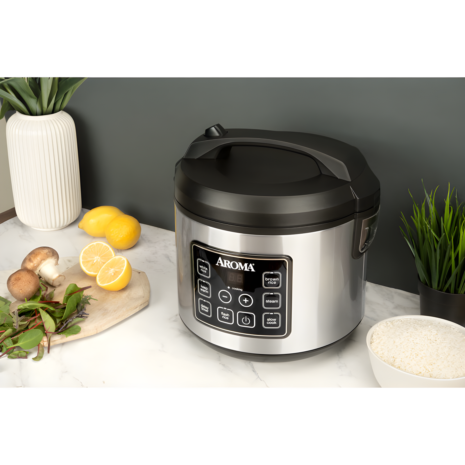 Aroma Aroma 5 Qt. Cool Touch Digital Slow Cooker, Food Steamer and Rice Cooker
