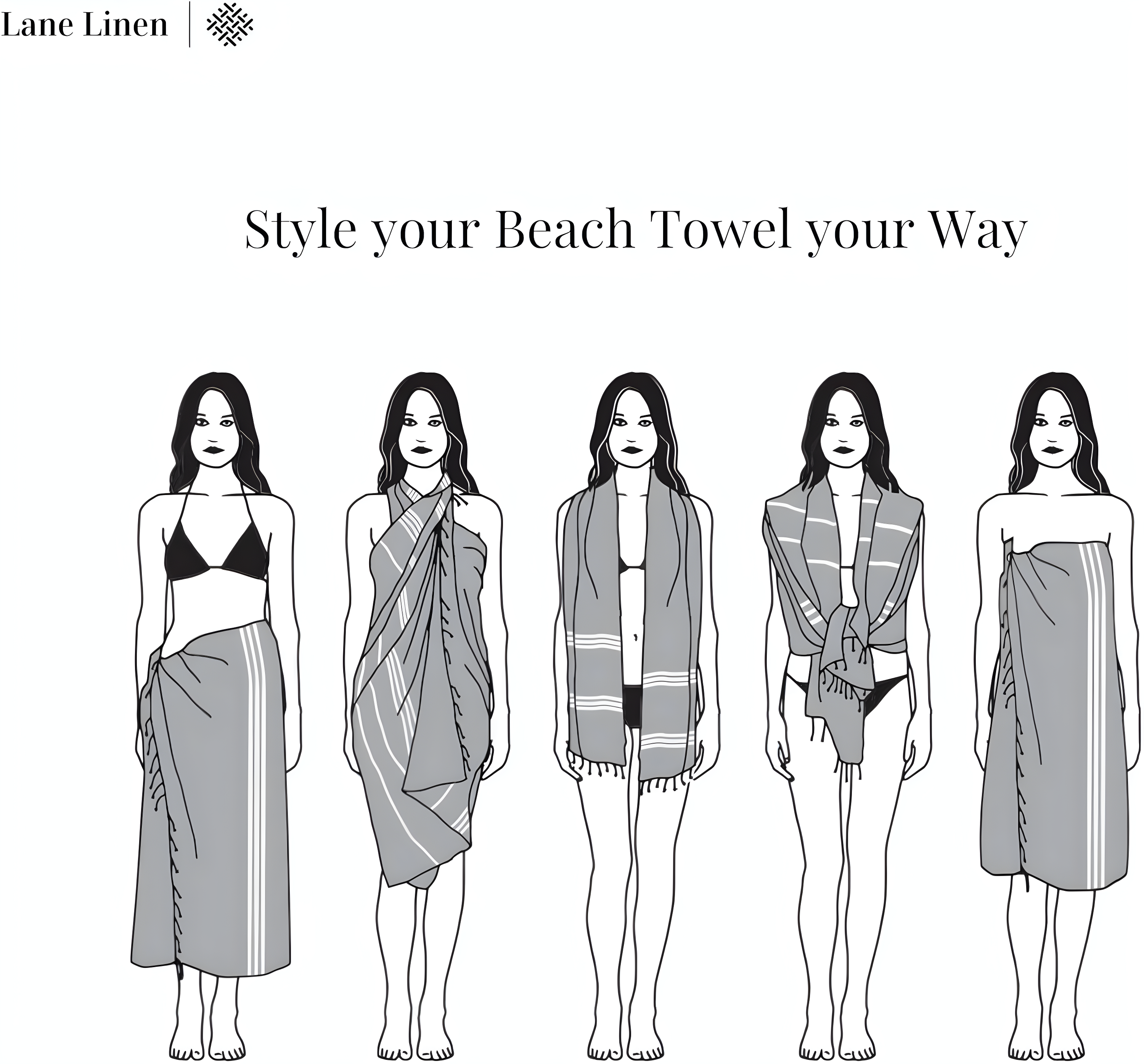 LANE LINEN 6-Pack Oversized Pre-Washed Beach Towels, Stylish Quick-Dry Pool & Travel Towels for Adults, 39"x71" - Diamond Multi Colors