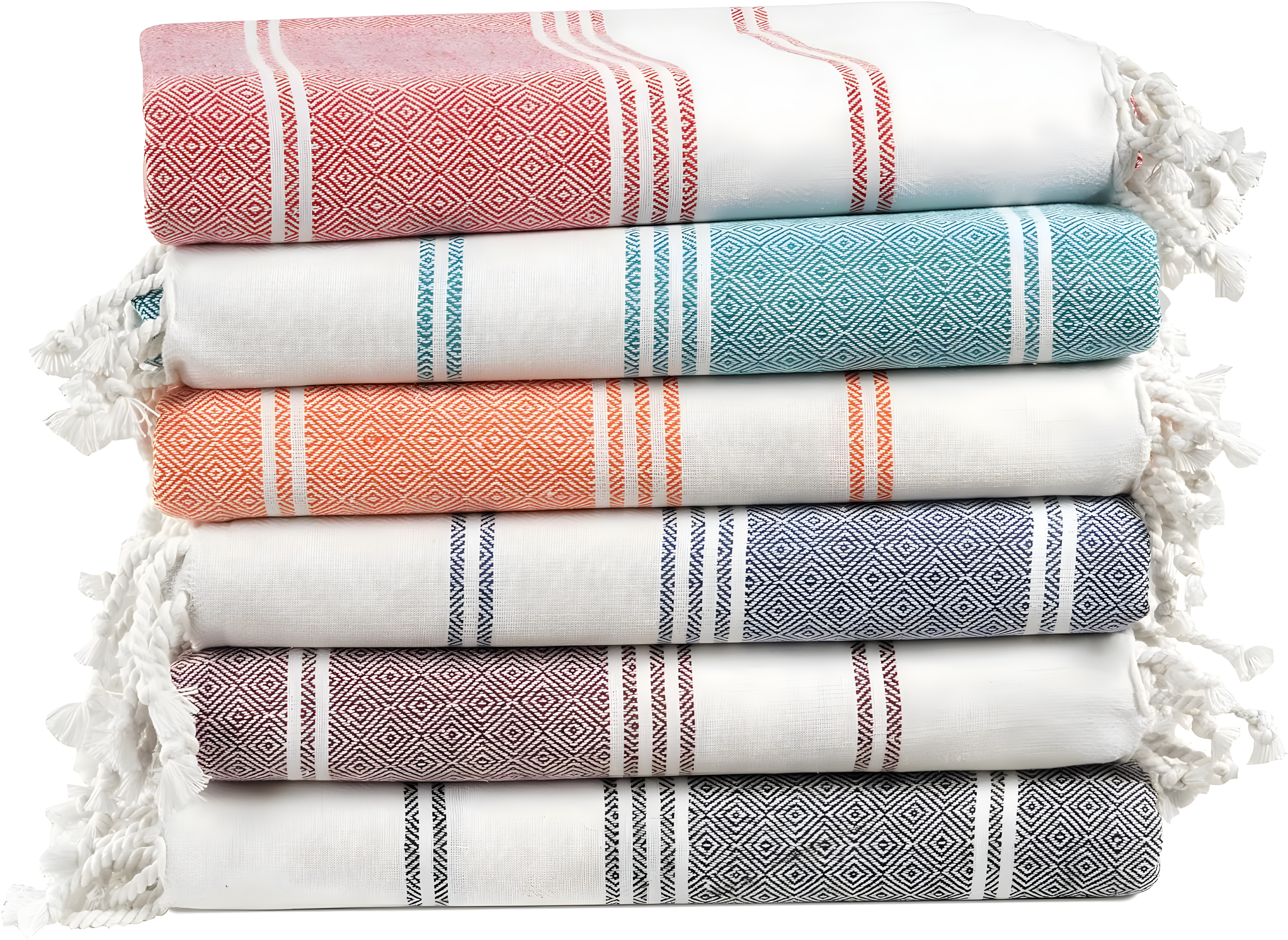 LANE LINEN 6-Pack Oversized Pre-Washed Beach Towels, Stylish Quick-Dry Pool & Travel Towels for Adults, 39"x71" - Diamond Multi Colors