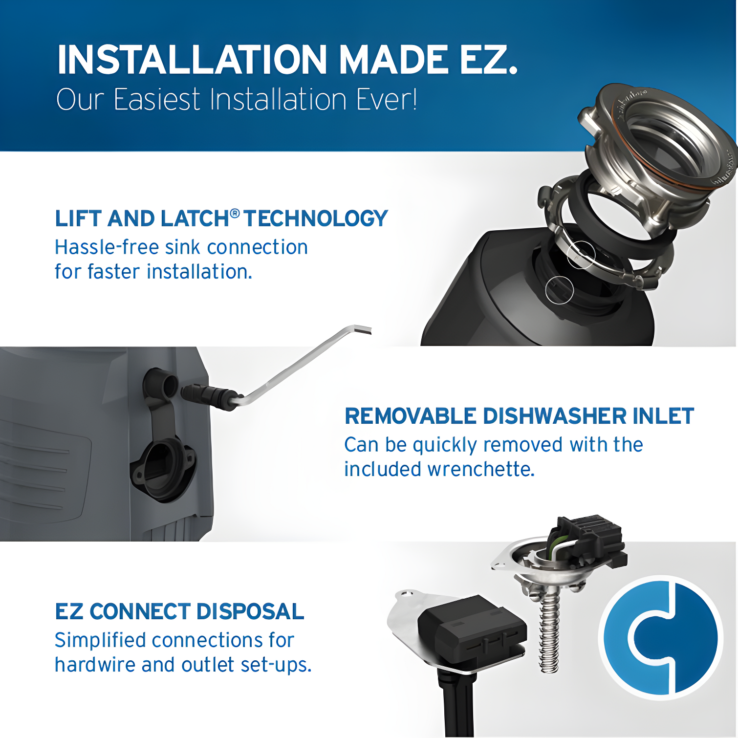 Evolution 0.75HP, 3/4 HP Garbage Disposal, Advanced Series Continuous Feed Food Waste Disposer