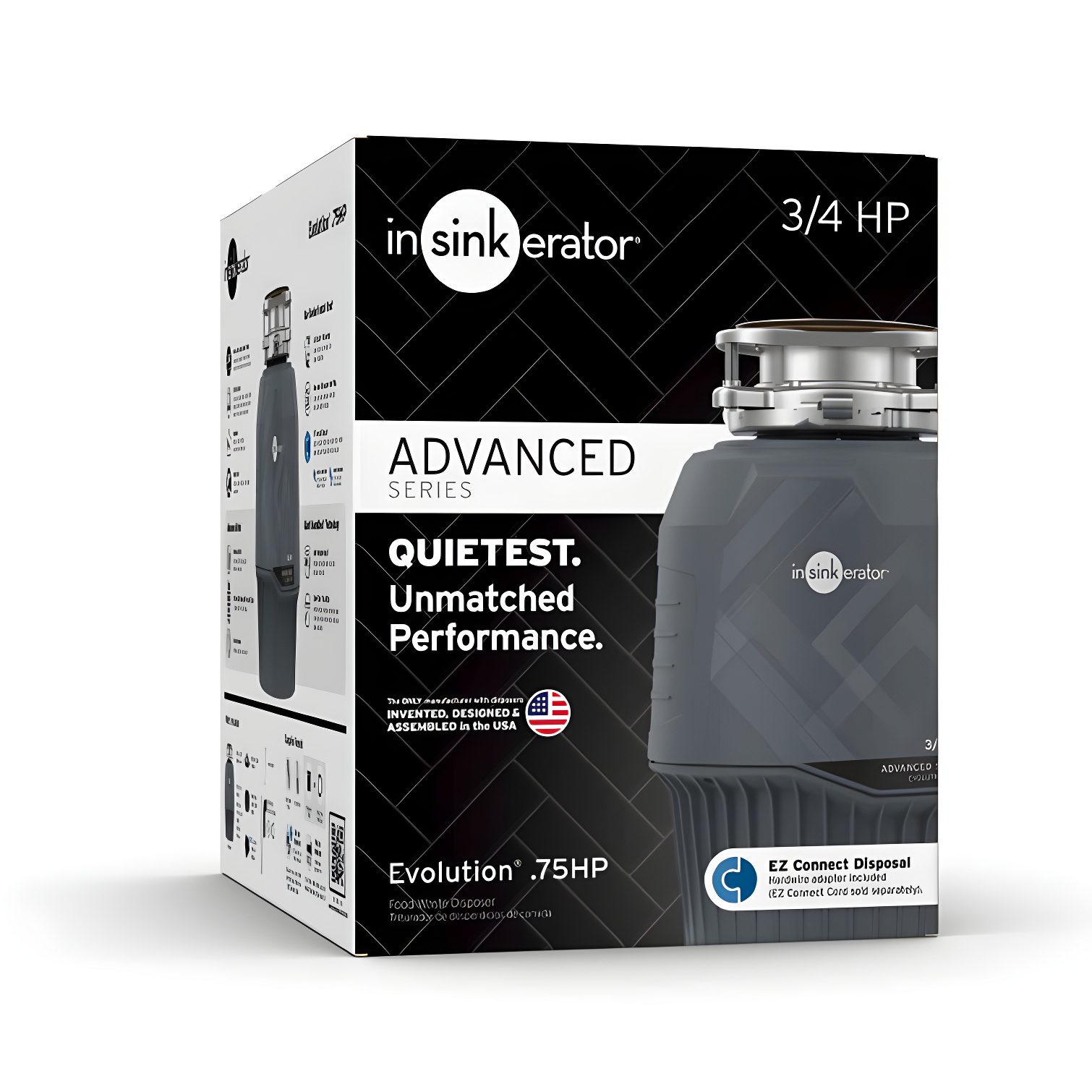 Evolution 0.75HP, 3/4 HP Garbage Disposal, Advanced Series Continuous Feed Food Waste Disposer