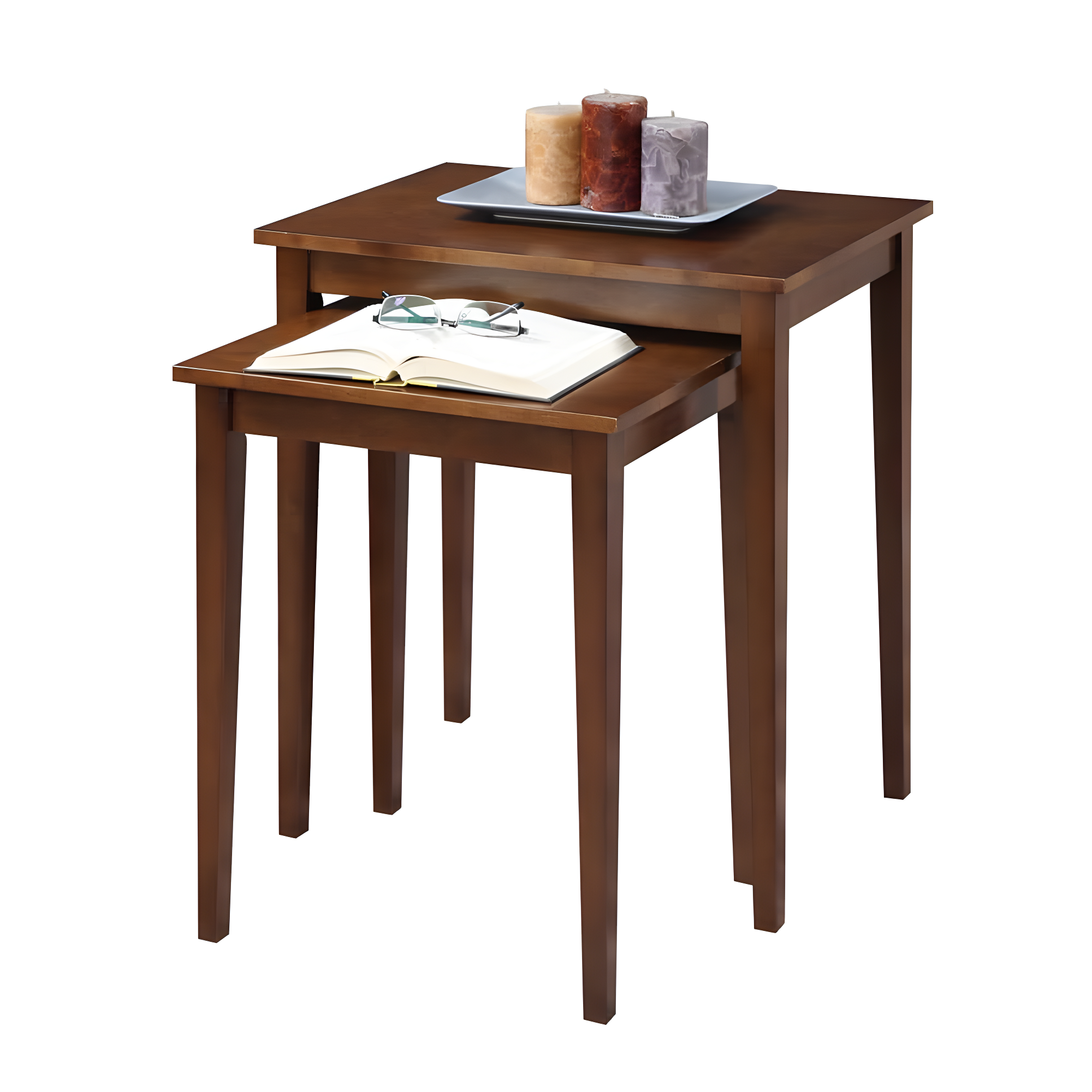 Convenience Concepts American Heritage Nesting End Tables, Mahogany