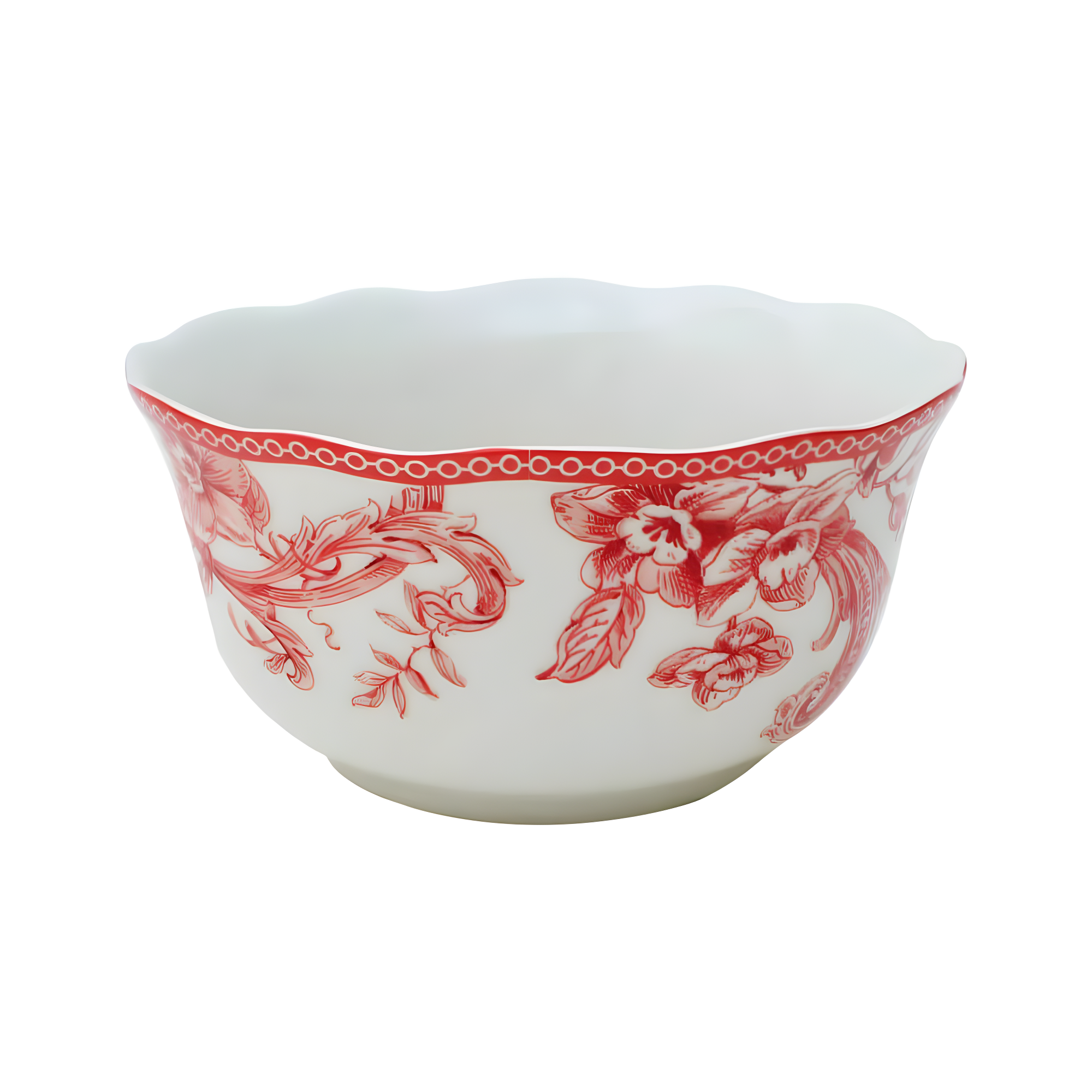 222 Fifth 222 Fifth Christmas Lane Red 16-Piece Porcelain Dinnerware Set - Service For 4, Plates, Bowls & Mugs