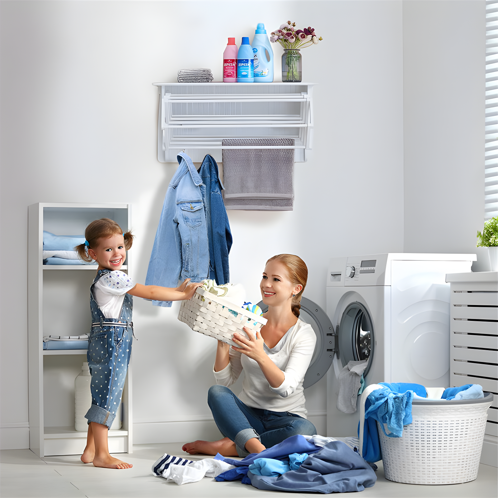 Latitude Run® Collapsible Accordion Wall Mounted Drying Rack