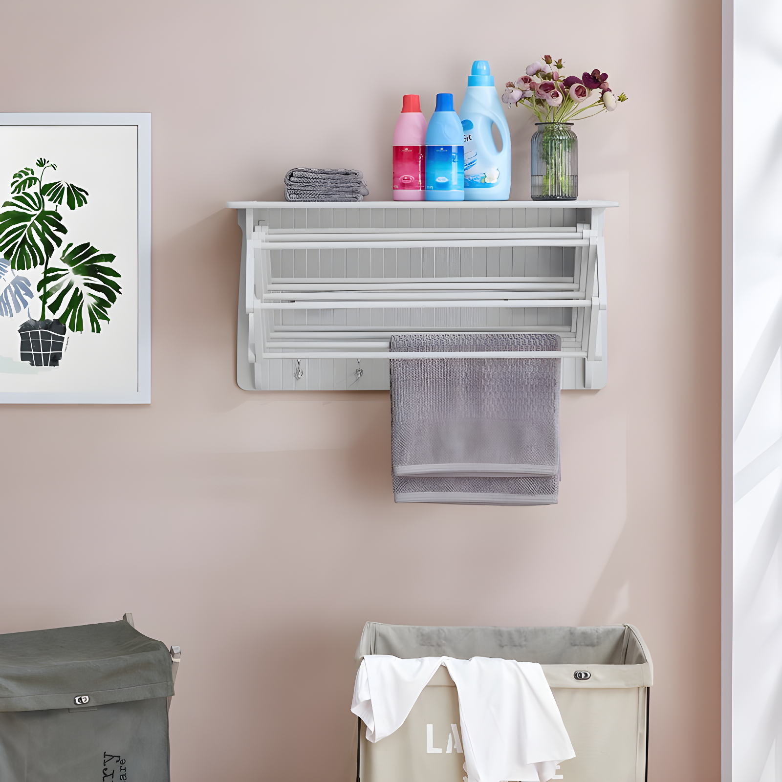 Latitude Run® Collapsible Accordion Wall Mounted Drying Rack