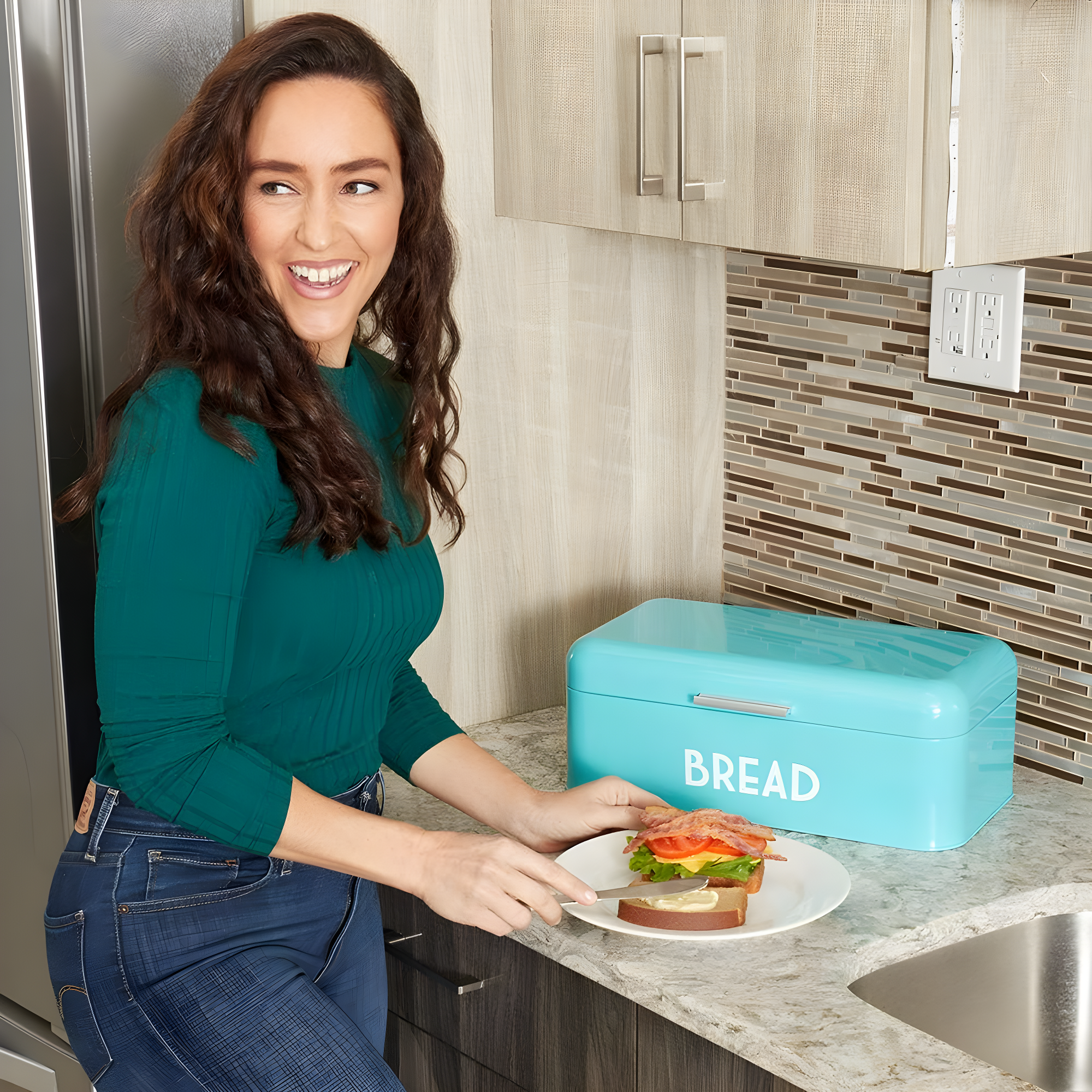 Home Basics Metal Bread Box