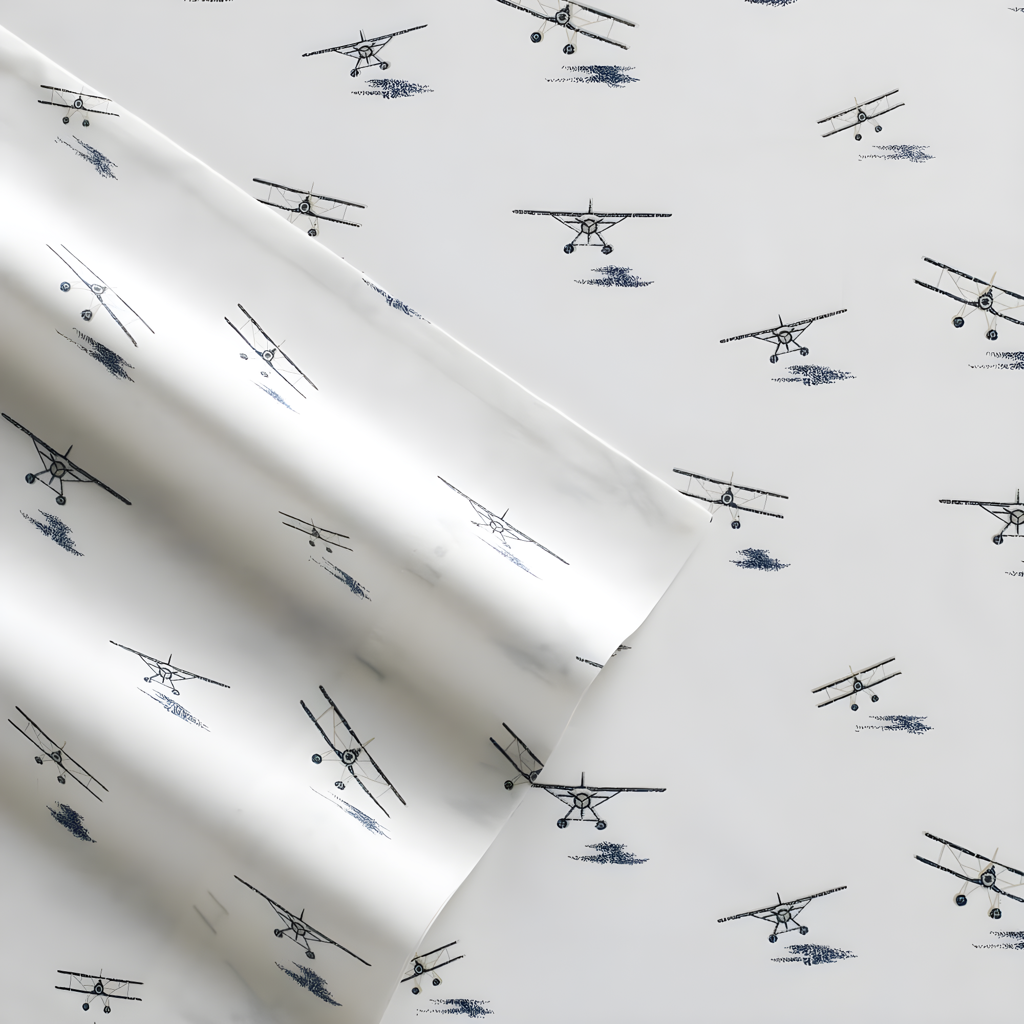 Full Printed Pattern Percale Cotton Sheet Set Sea Planes - Eddie Bauer