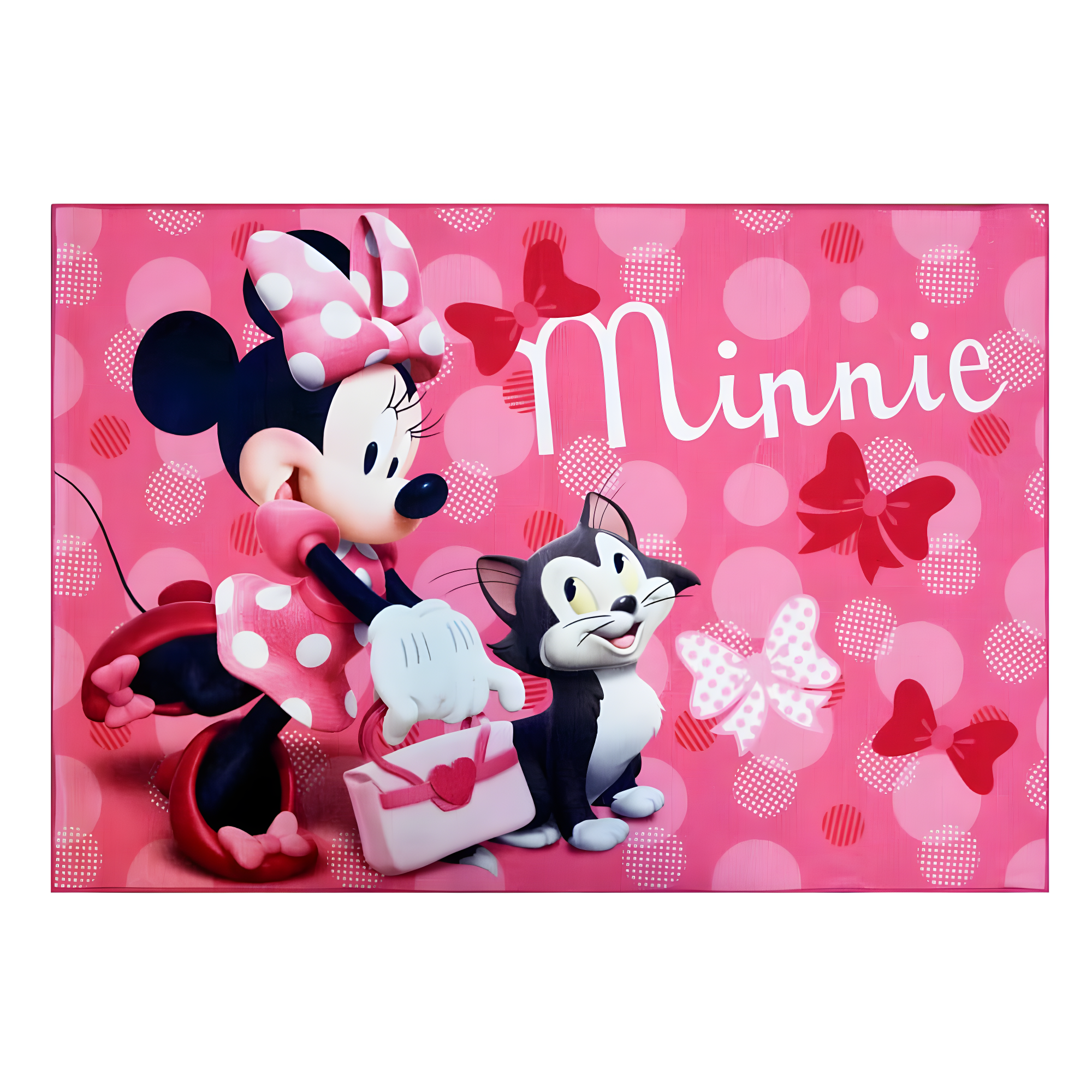 Licensed Disney Minnie Mouse Pink Ivory Polyester Youth Digital Printed Non-Slip Area Rug