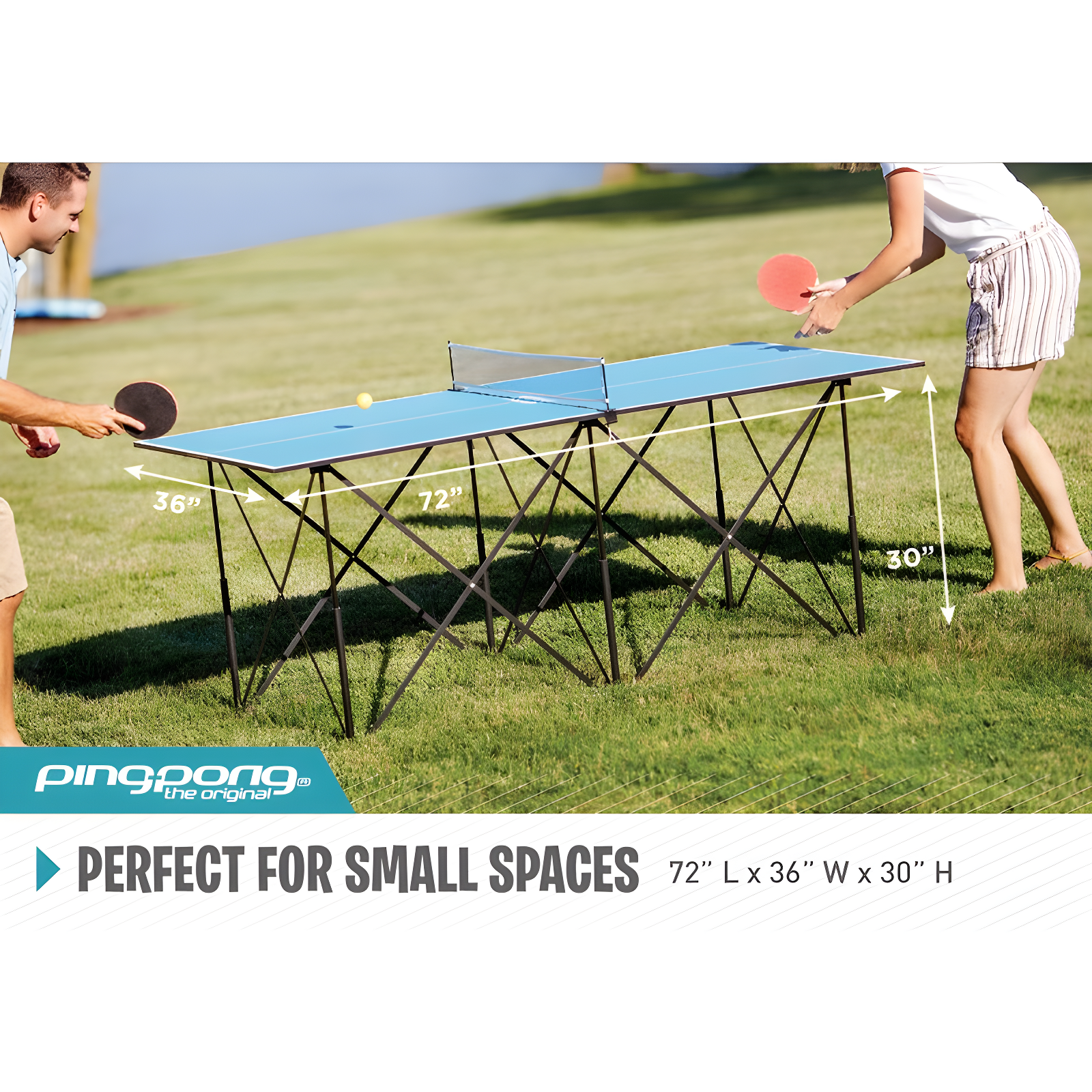 Ping-Pong Pop up Foldable Indoor Table Tennis Table with Paddles and Balls (19mm Thick)