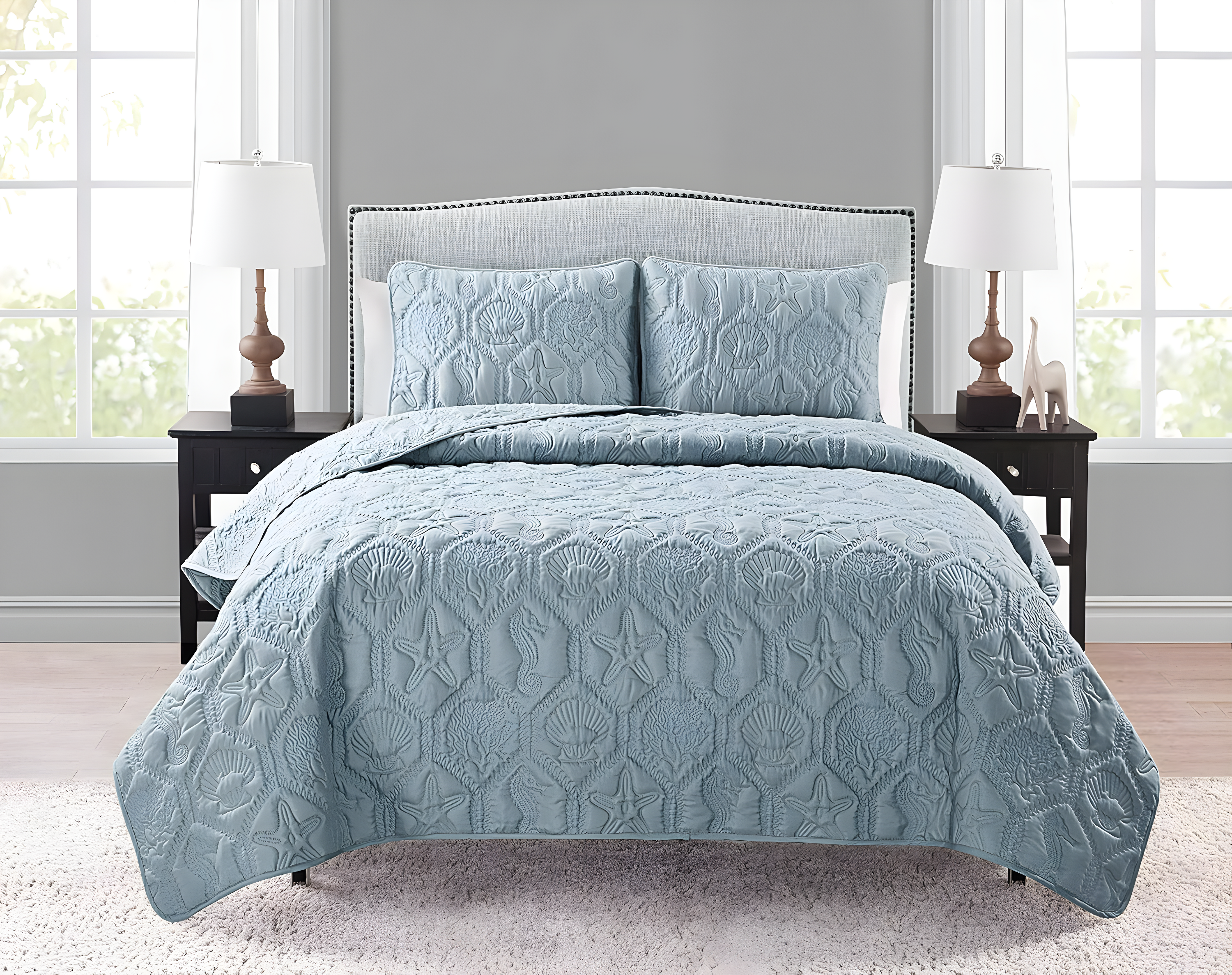 VCNY Shore 3-Piece Embossed Quilt Set