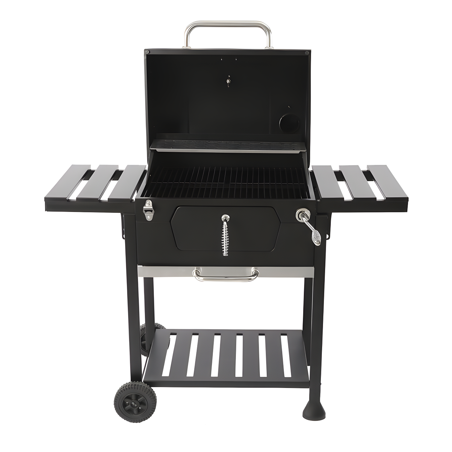 Royal Gourmet 24" Crop Barrel Charcoal Grill with Side Shelf and Cover