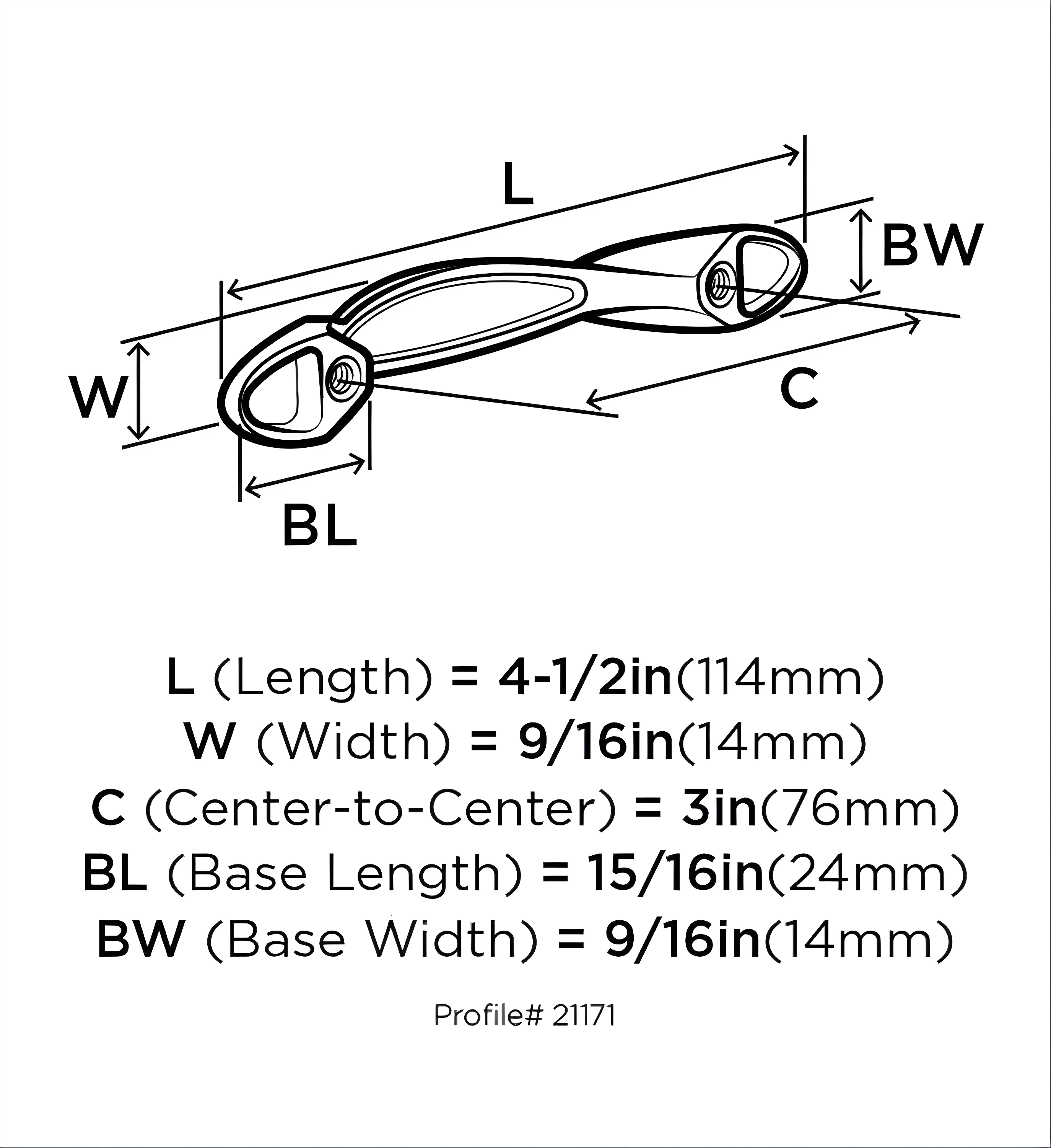 Allison Value 3" Center Arch Pull