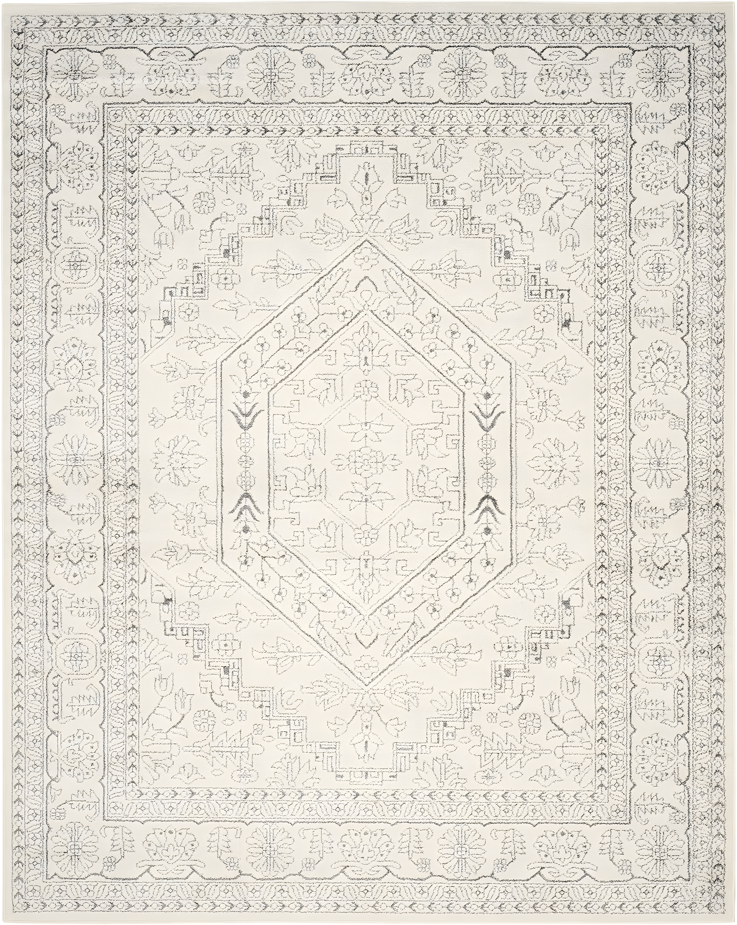 Adirondack ADR108 Power Loomed Area Rug - Ivory/Silver - 8'9"x11'9" - Safavieh.