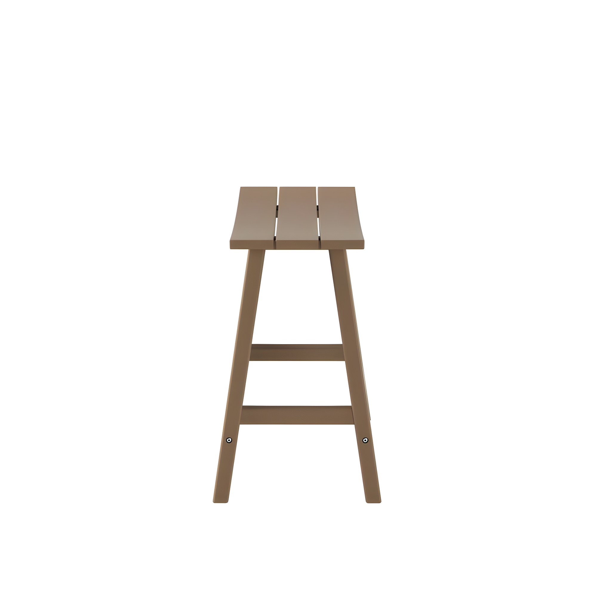 Polytrends Laguna Hdpe All Weather Outdoor Patio 24" Saddle Seat Counter Stool (Set Of 2) Weathered Wood Glam