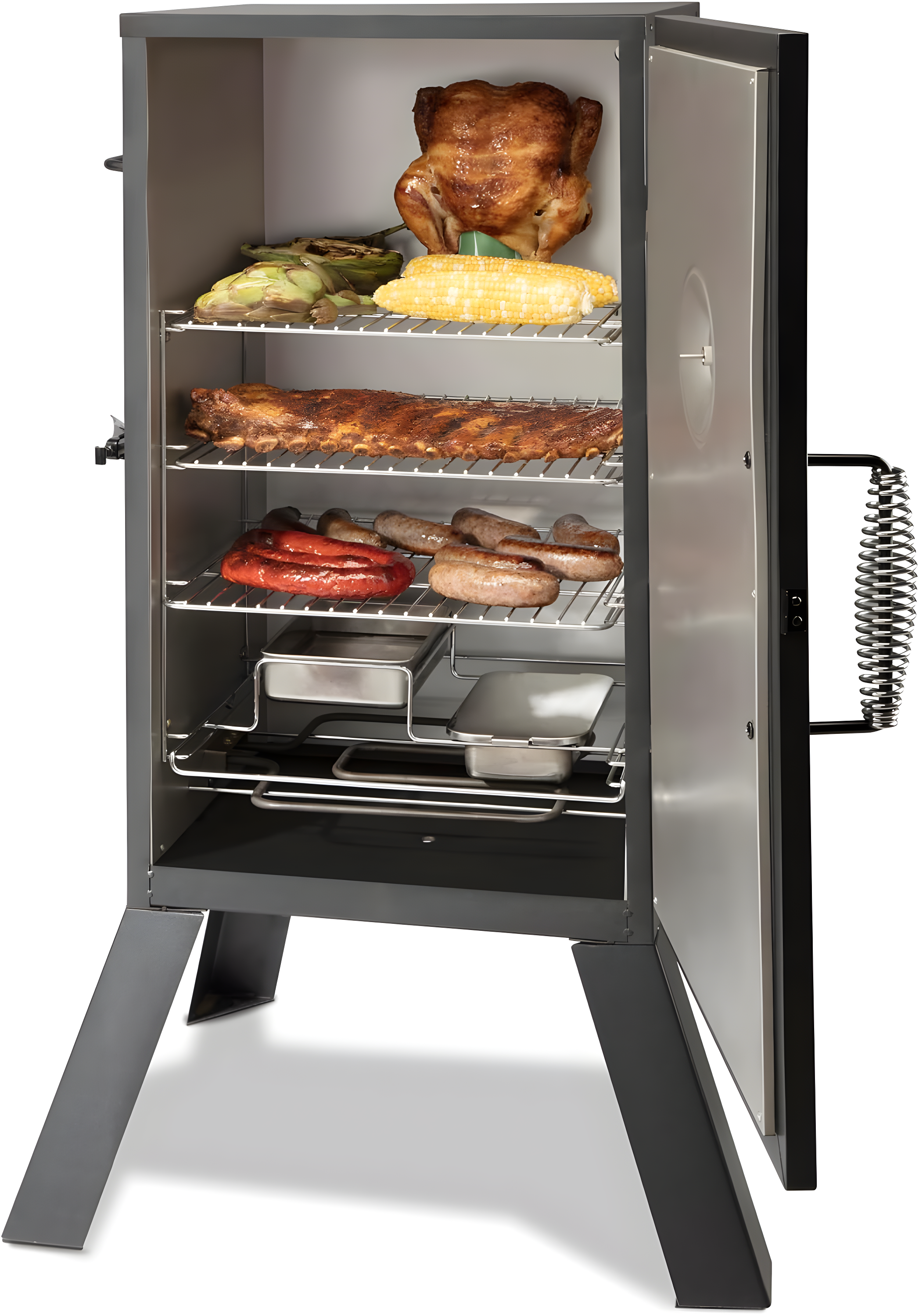 Cuisinart 30-In. Vertical Analog Electric Smoker with 548-Sq.In. Cooking Space in Black