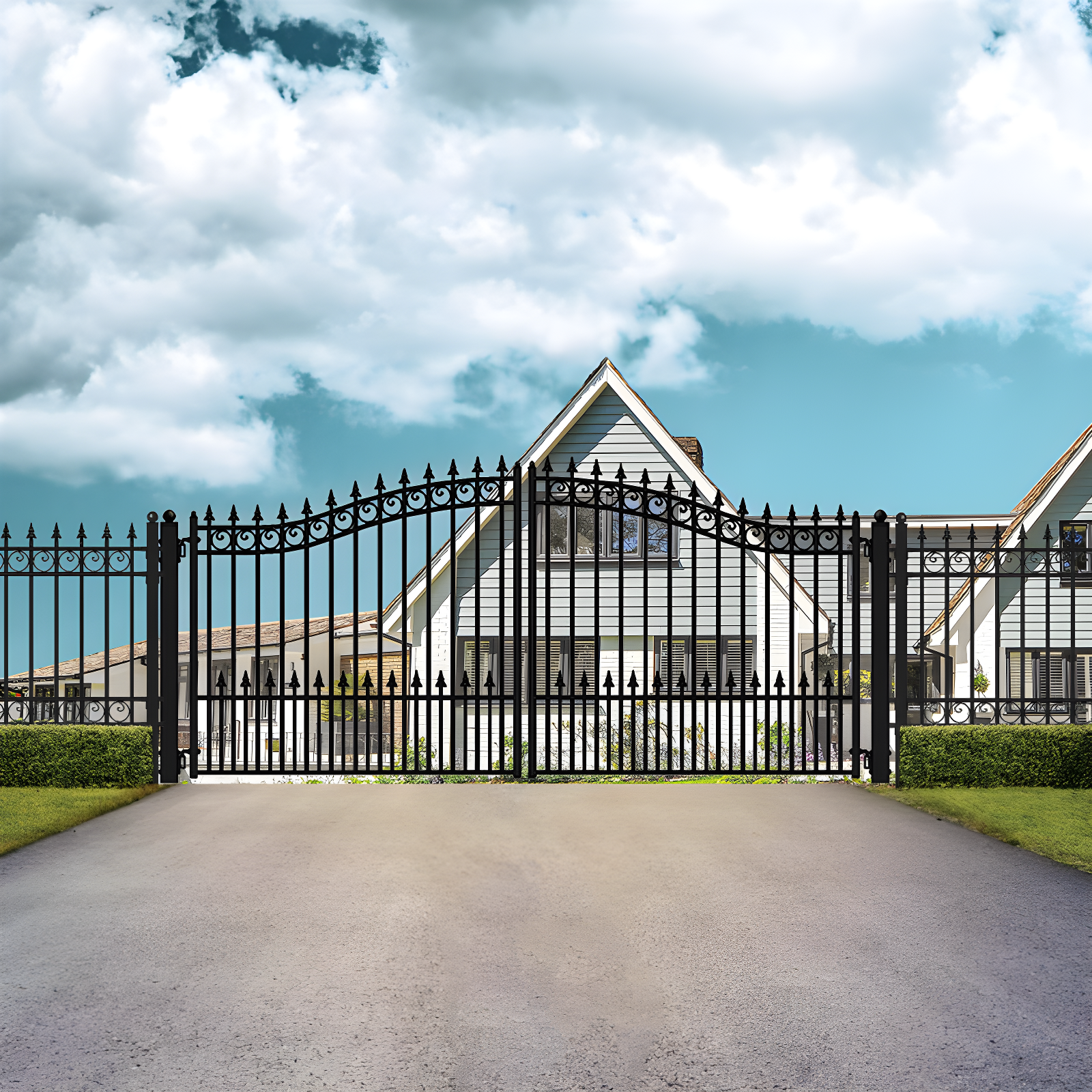 ALEKO Steel Dual Swing Driveway Gate - PRAGUE Style