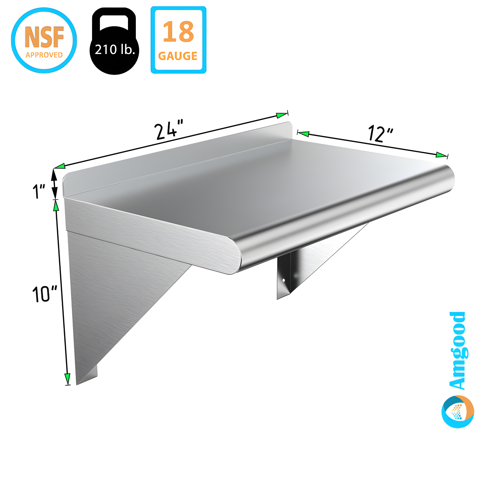 Amgood Amgood 1 Shelf Wall Mounted Shelf