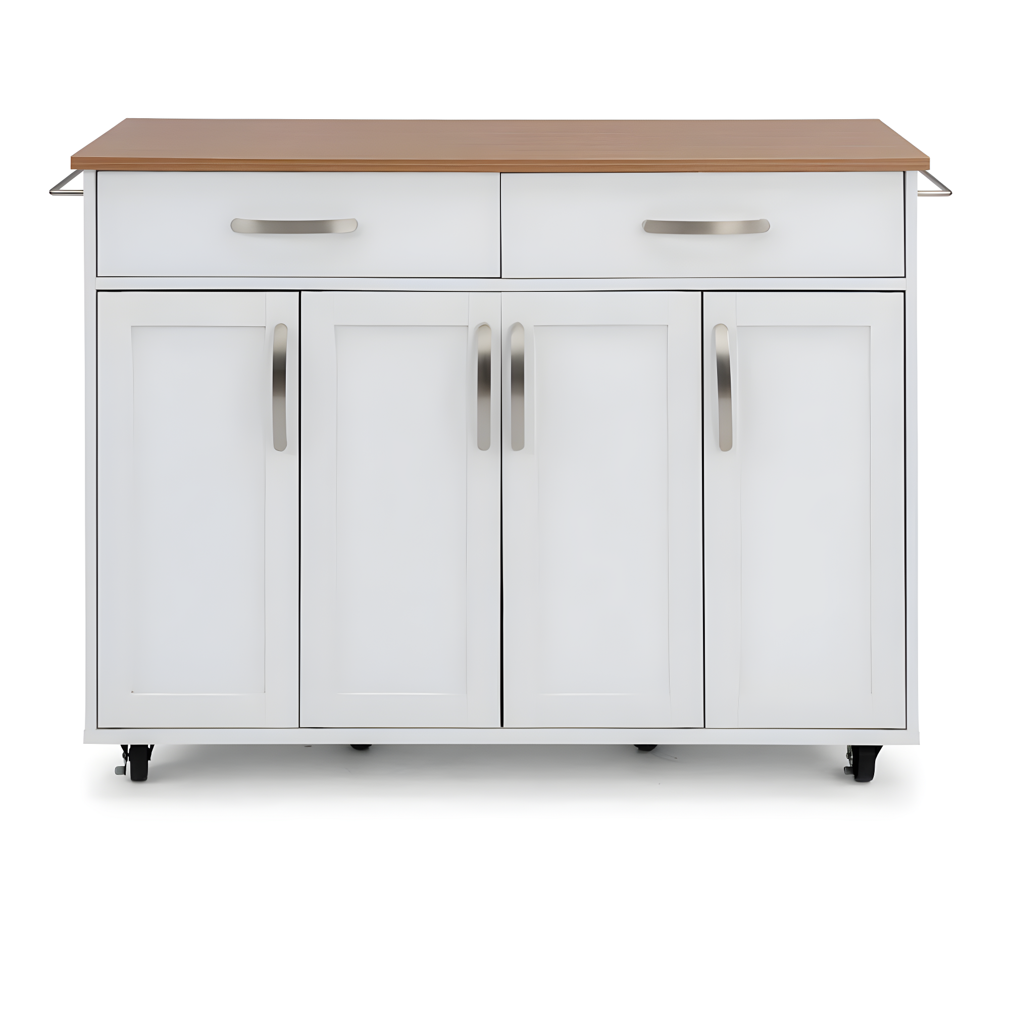 Homestyles 51"W Storage Plus Off White Wood Kitchen Cart