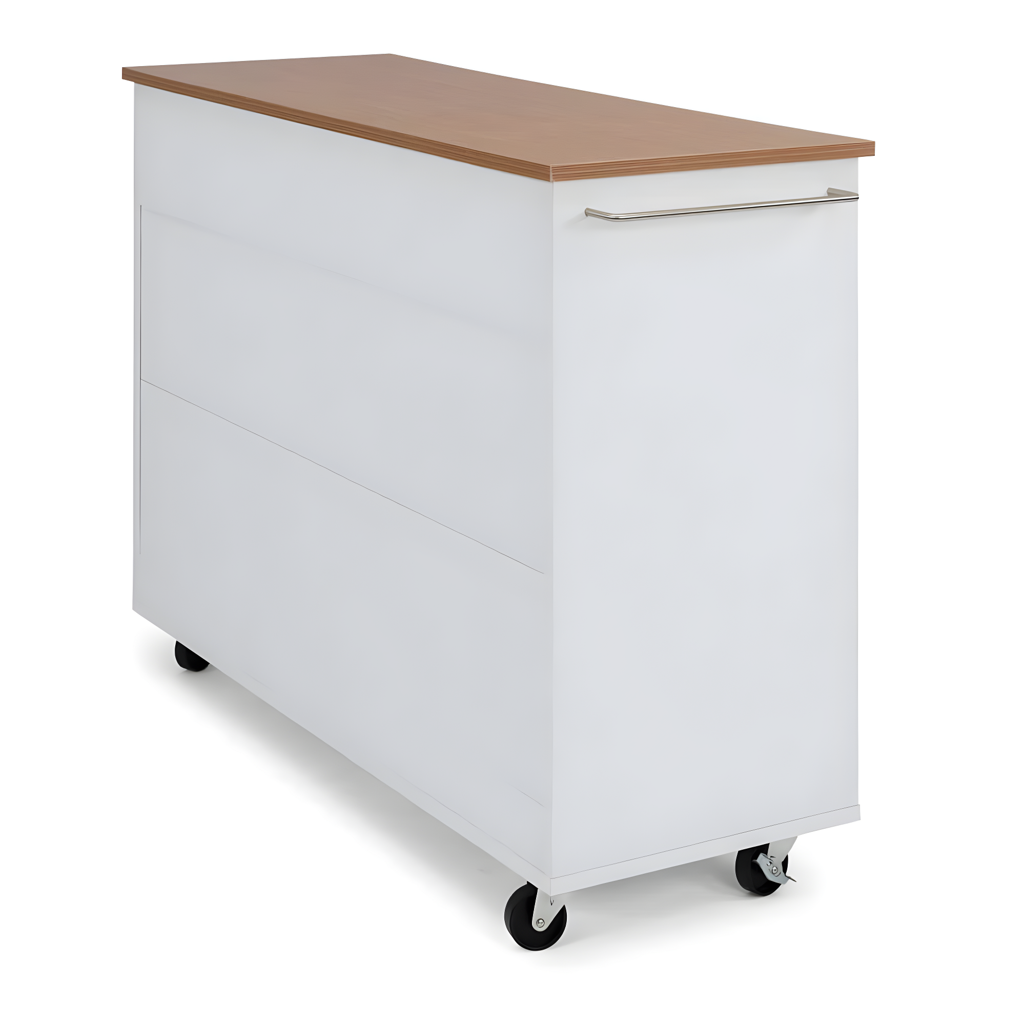 Homestyles 51"W Storage Plus Off White Wood Kitchen Cart