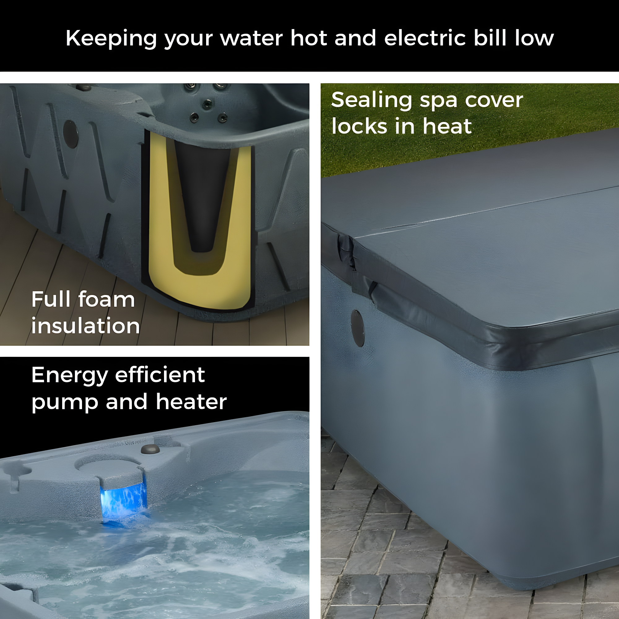 AquaRest Discover AR150 Standard 4-Person 12-Jet Plug & Play Hot Tub with LED Waterfall and Friction Heating