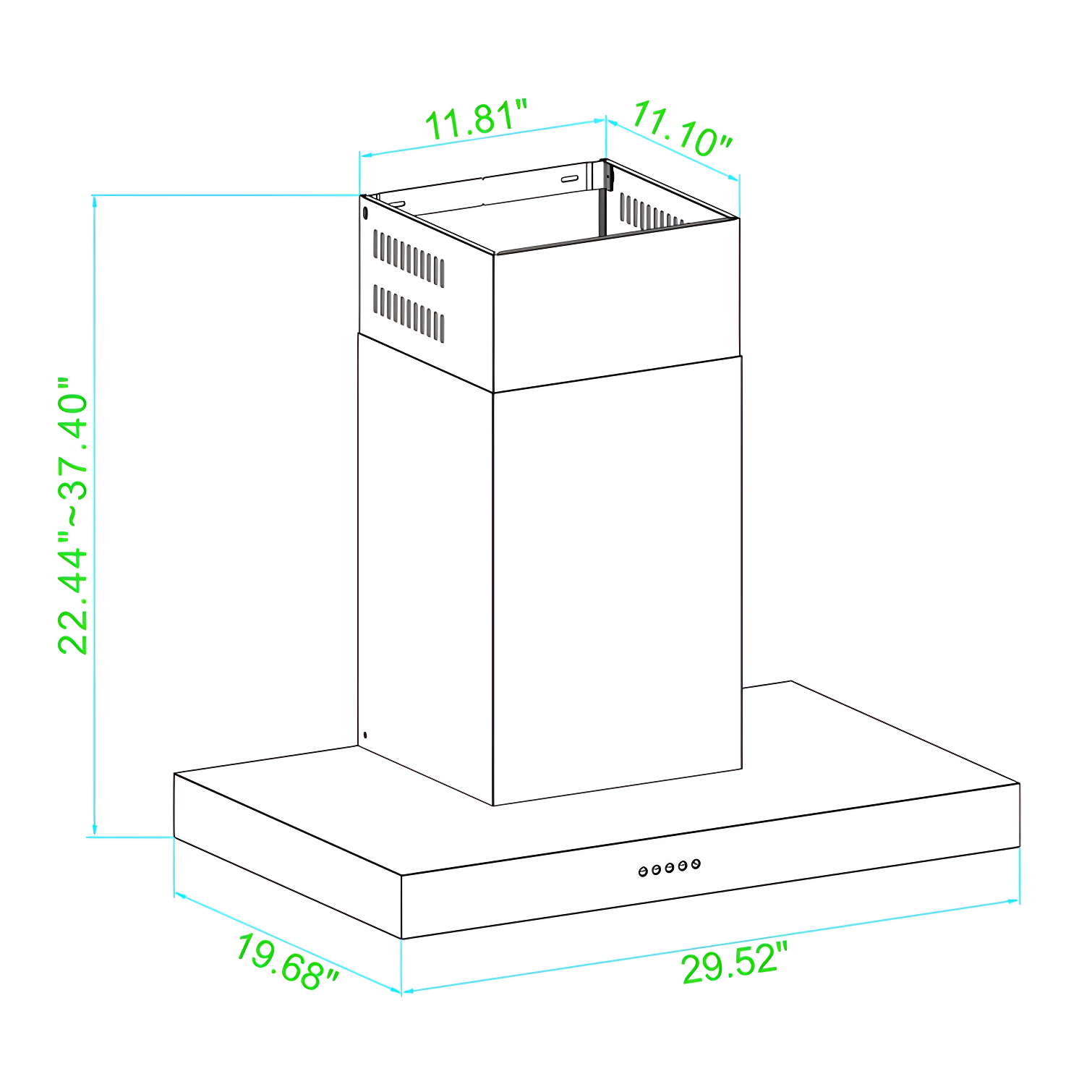 30" 500 CFM Convertible Wall Mount Range Hood in Stainless Steel