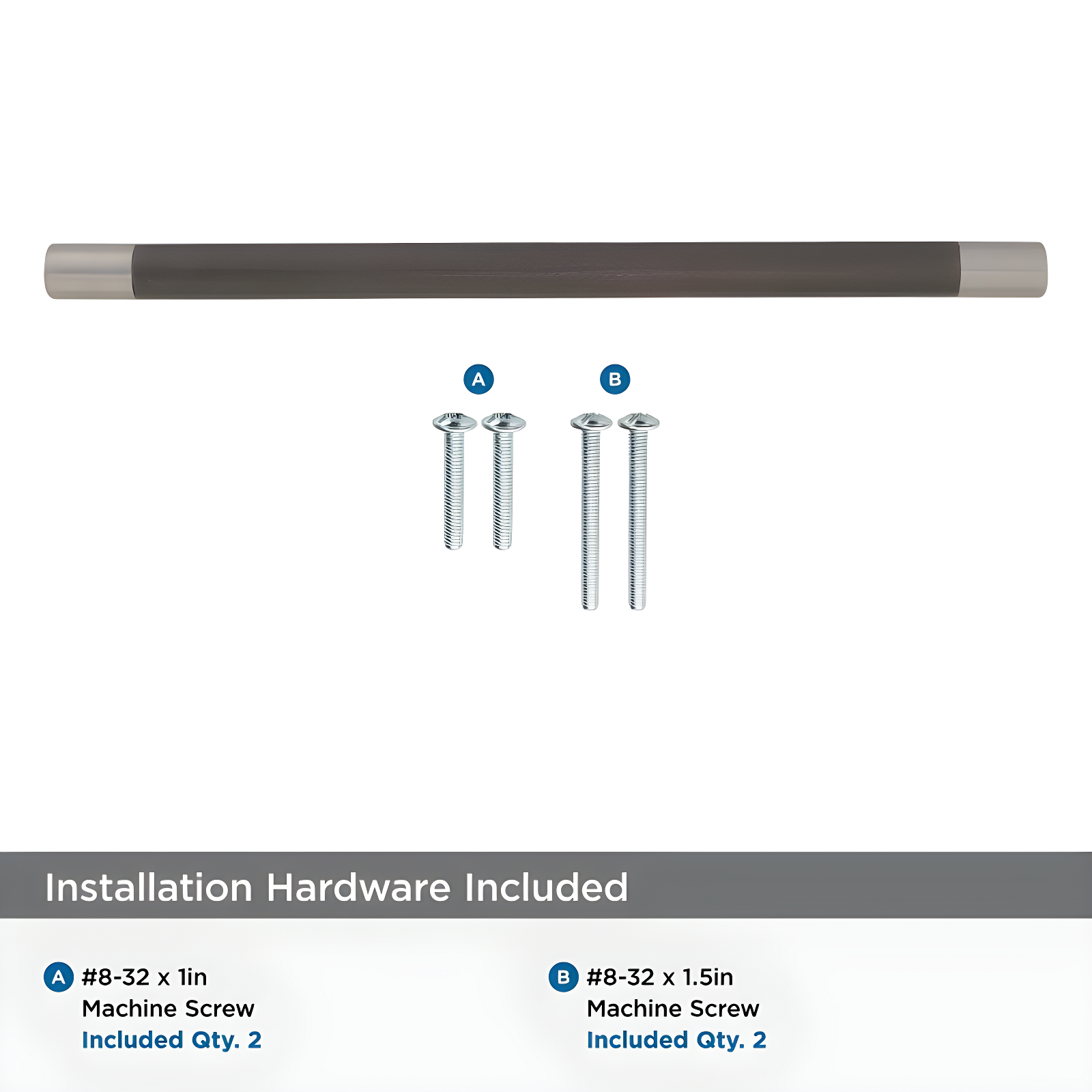 Amerock Esquire 10-1/16 inch (256mm) Center-to-Center Satin Nickel/Oil-Rubbed Bronze Cabinet Pull
