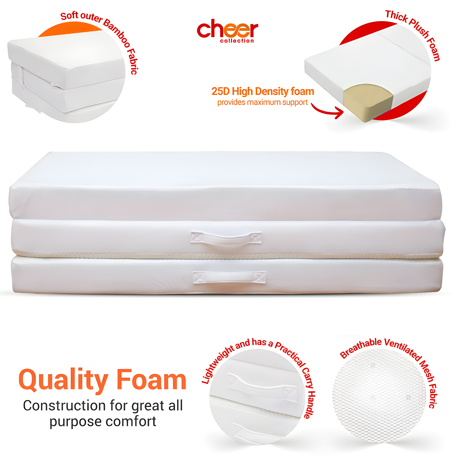 Cheer Collection Cheer Collection 4'' Plush Memory Foam Mattress
