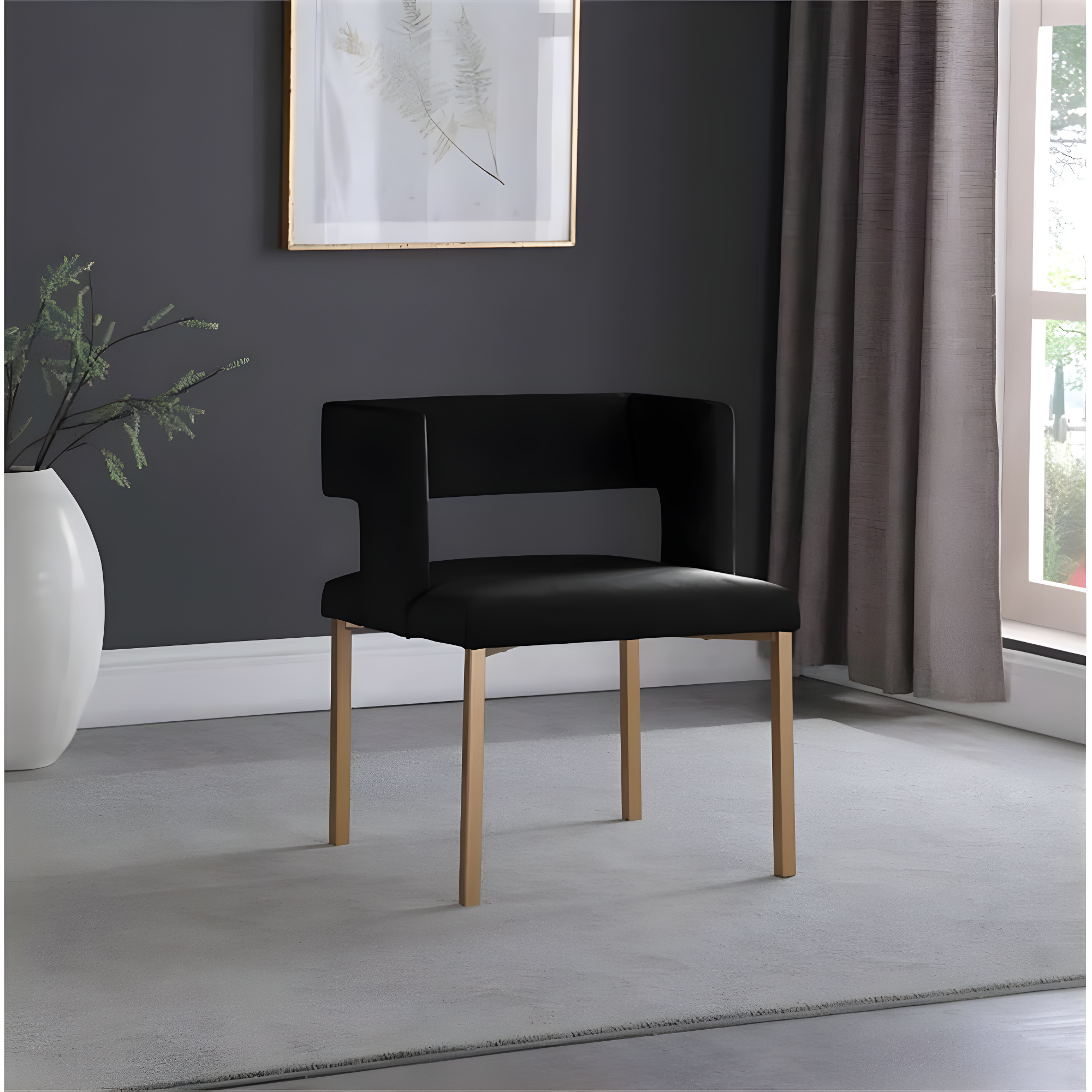 Inga 19'' H Velvet Upholstered Side Chair