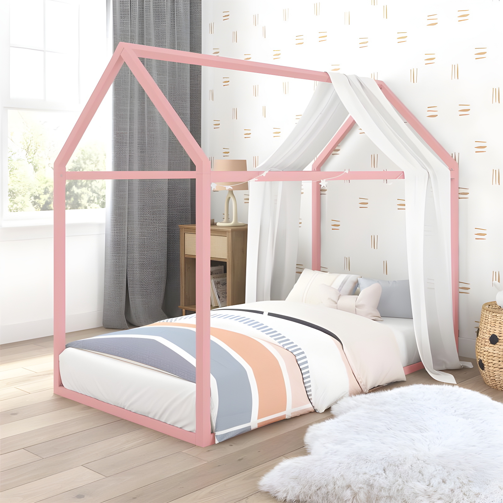 Max & Finn Skyler Metal Montessori House Bed