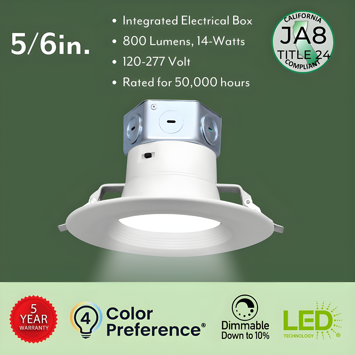 ETi Solid State Lighting 6 in. Canless 120-277v T24 Integrated LED Recessed Light Trim (Set of 4) 53192211-4PK