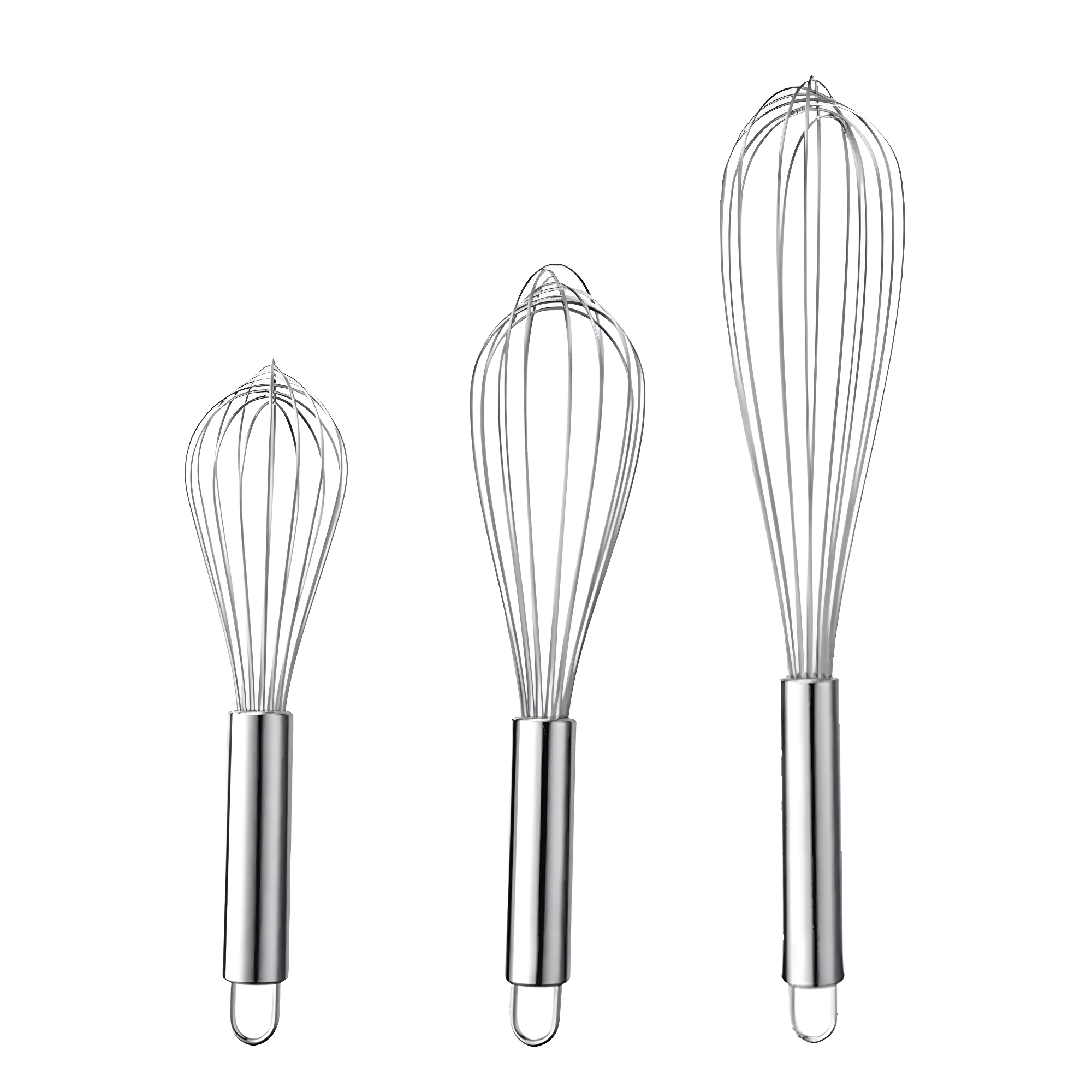 3Pcs 304 Stainless Steel Whisk Set, Professional Balloon Whisks for Kitchen Cooking, Perfect For Blending, Whisking, Baking, Beating, (8" +10"+ 12")
