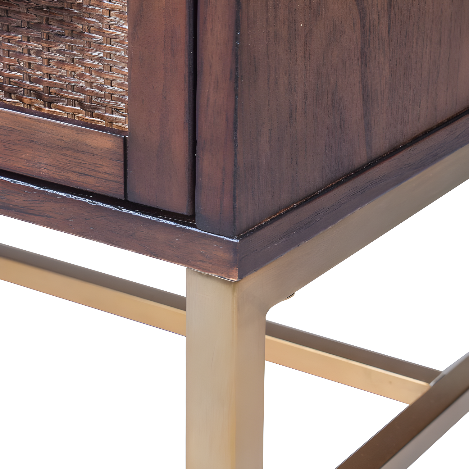 Hopper Studio Hopper Studio Sophia Solid Wood 2-Drawer Rattan Nightstand, Stylish Storage For Modern Homes