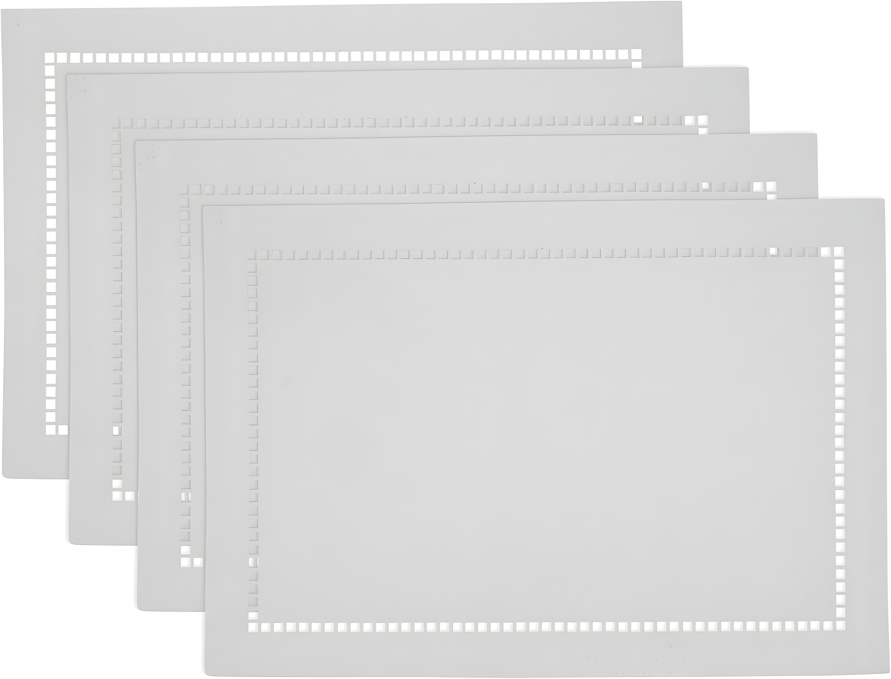 Saro Lifestyle Placemats With Laser-Cut Hemstitch Design, White, (Set of 4 pcs)