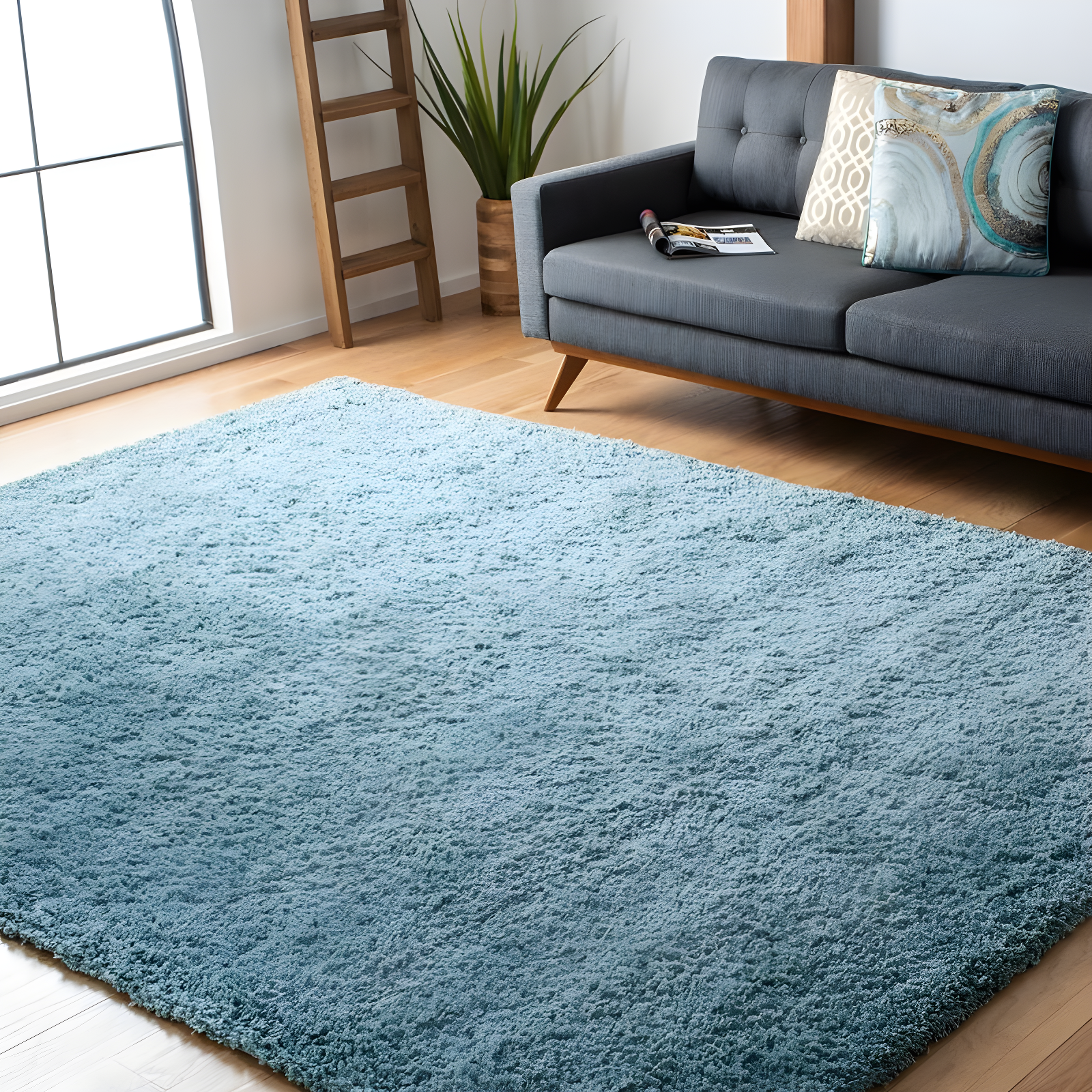 Shag SG151 Power Loomed Indoor Area Rug - Light Blue - 8'6"x12' - Safavieh.