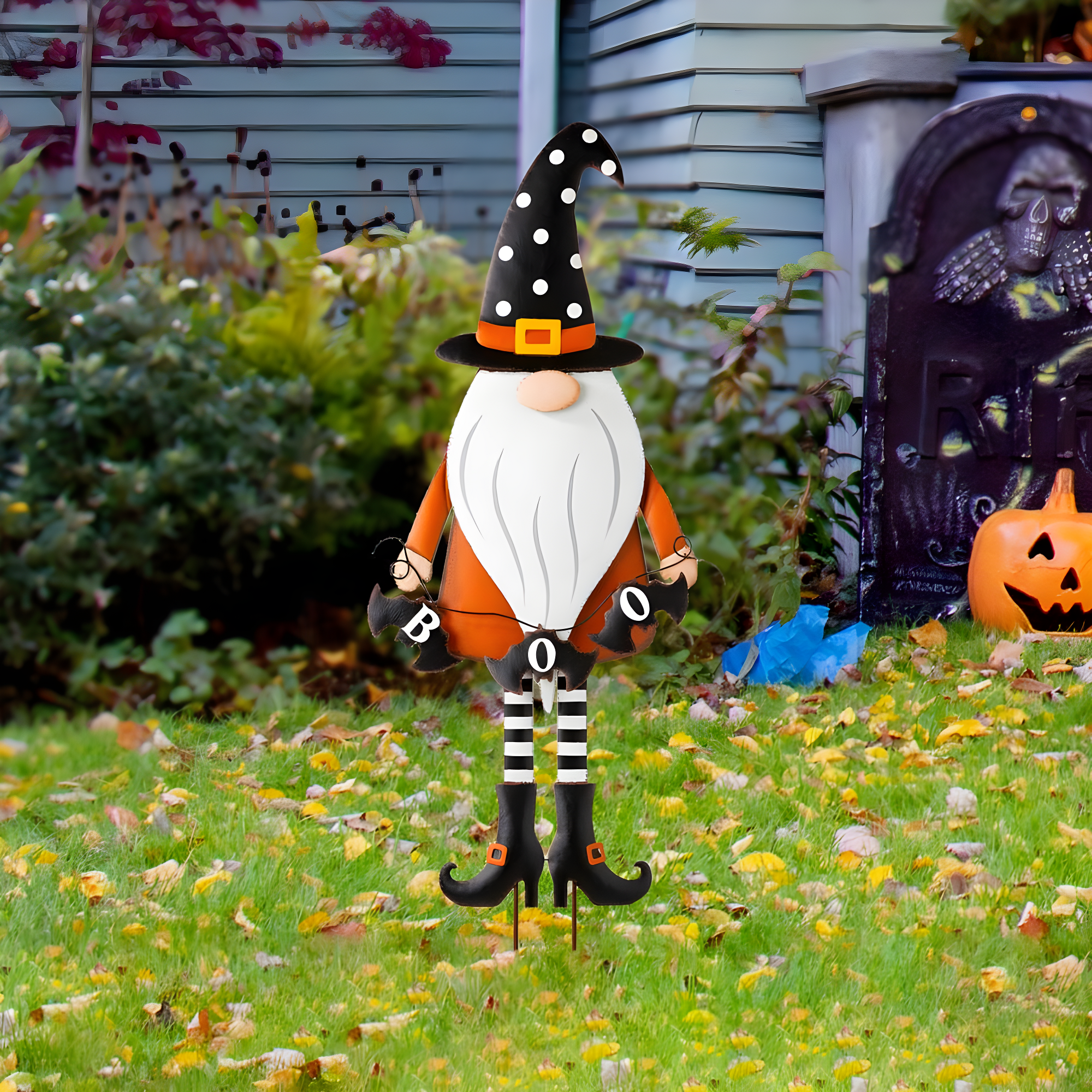 Jetlink Crafts Halloween Gnome Metal Yard Stake