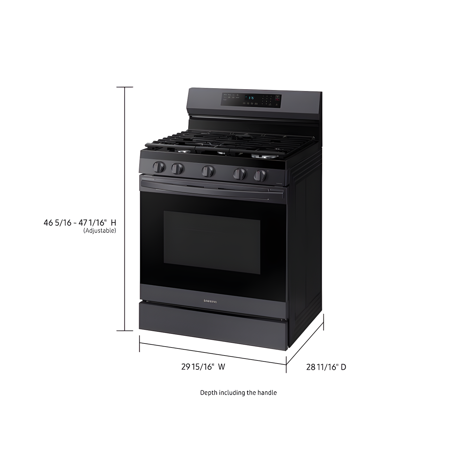 Samsung Samsung 6.0 cu. ft. Smart Freestanding Gas Range with Integrated Griddle NX60A6511SG