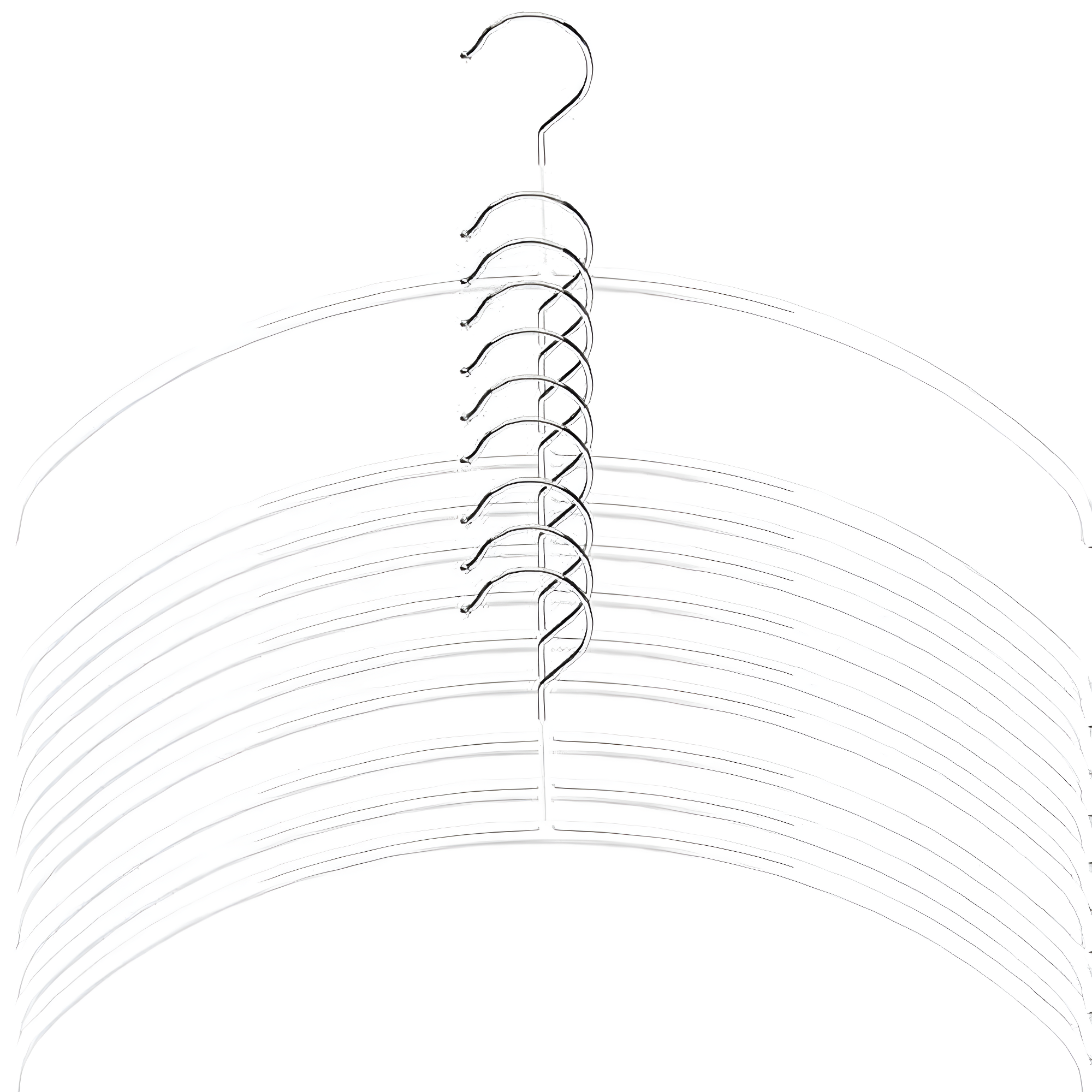 Mawa Metal Non-Slip Standard Hanger for Dress/Shirt/Sweater (Set of 10)